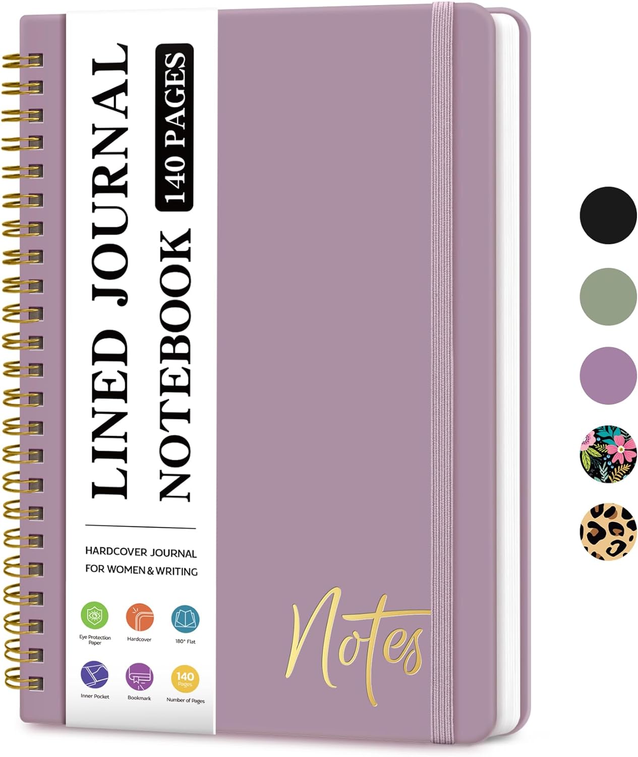 ZOTIA A5 Hardcover Journal - 140 Pages, Purple