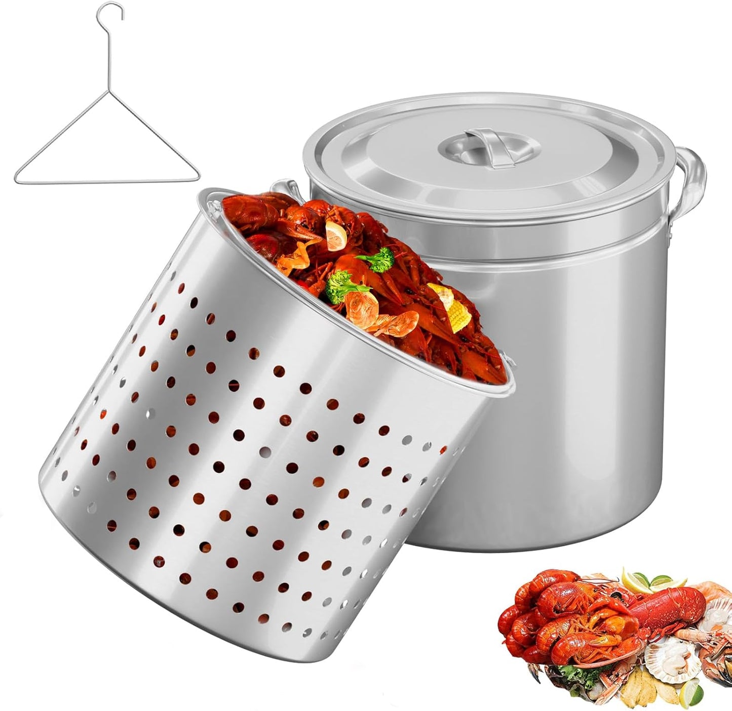 50QT Turkey Fryer Pot with Steamer Basket for Seafood Boils