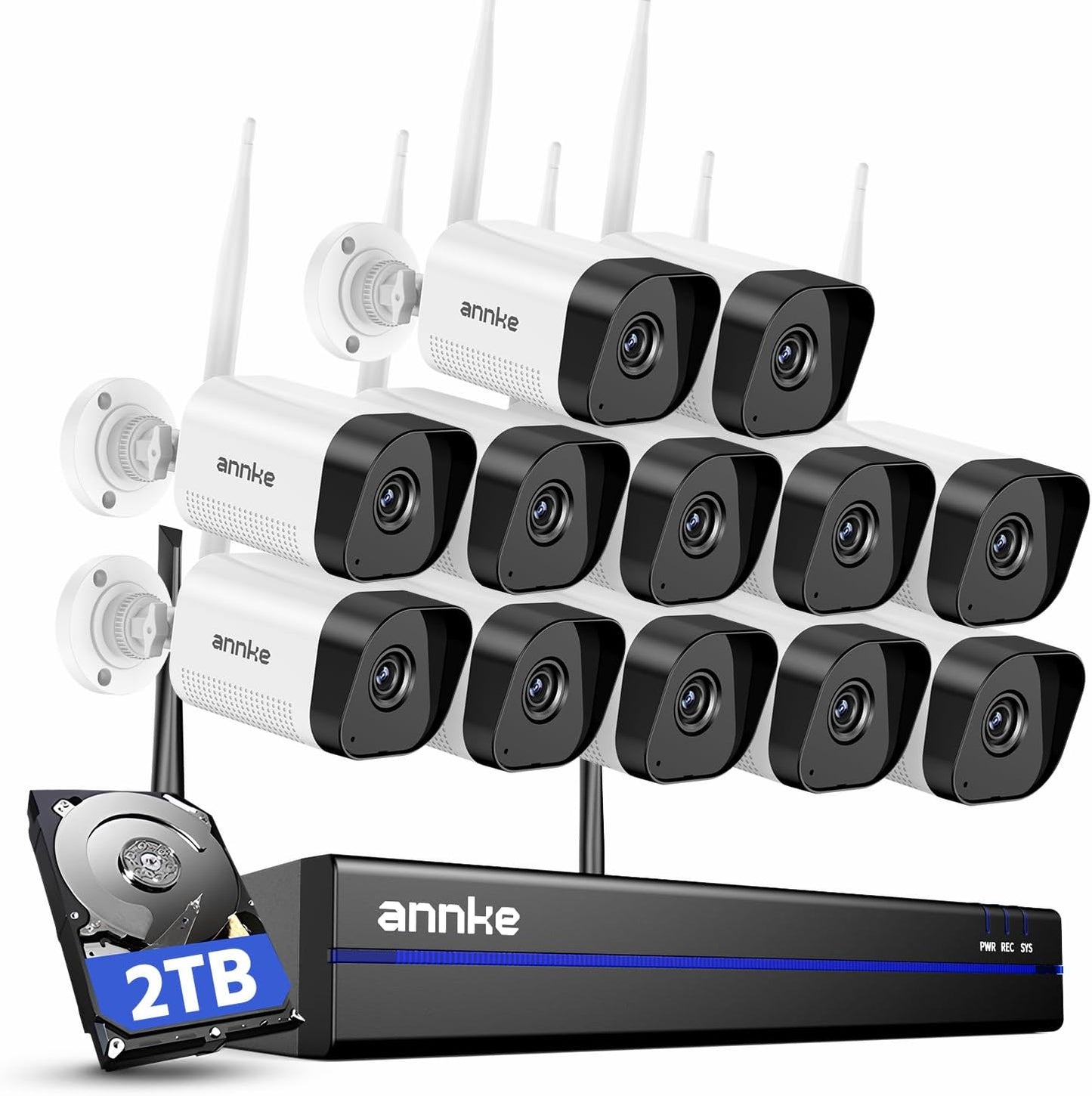 ANNKE Wireless Security Camera System with 16CH 4K NVR Kit