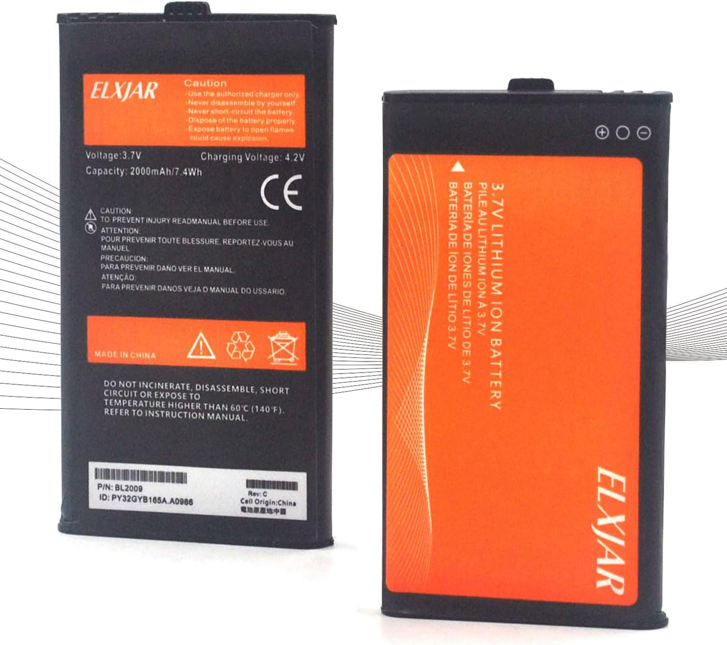 3.7V 2000mAh Li-ion Replacement Battery Pack for Hytera Radios