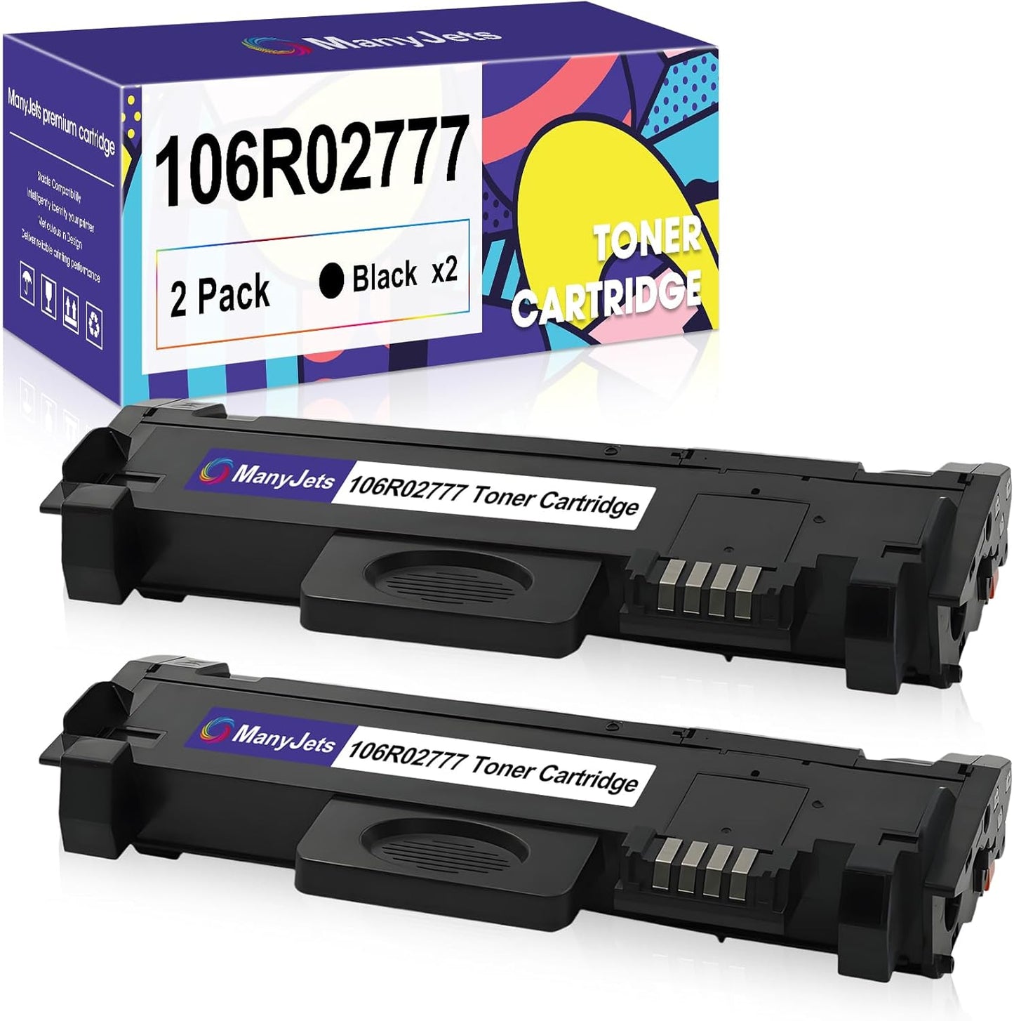 106R02777 Compatible Toner Cartridge for Xerox Printers - 2-Pack