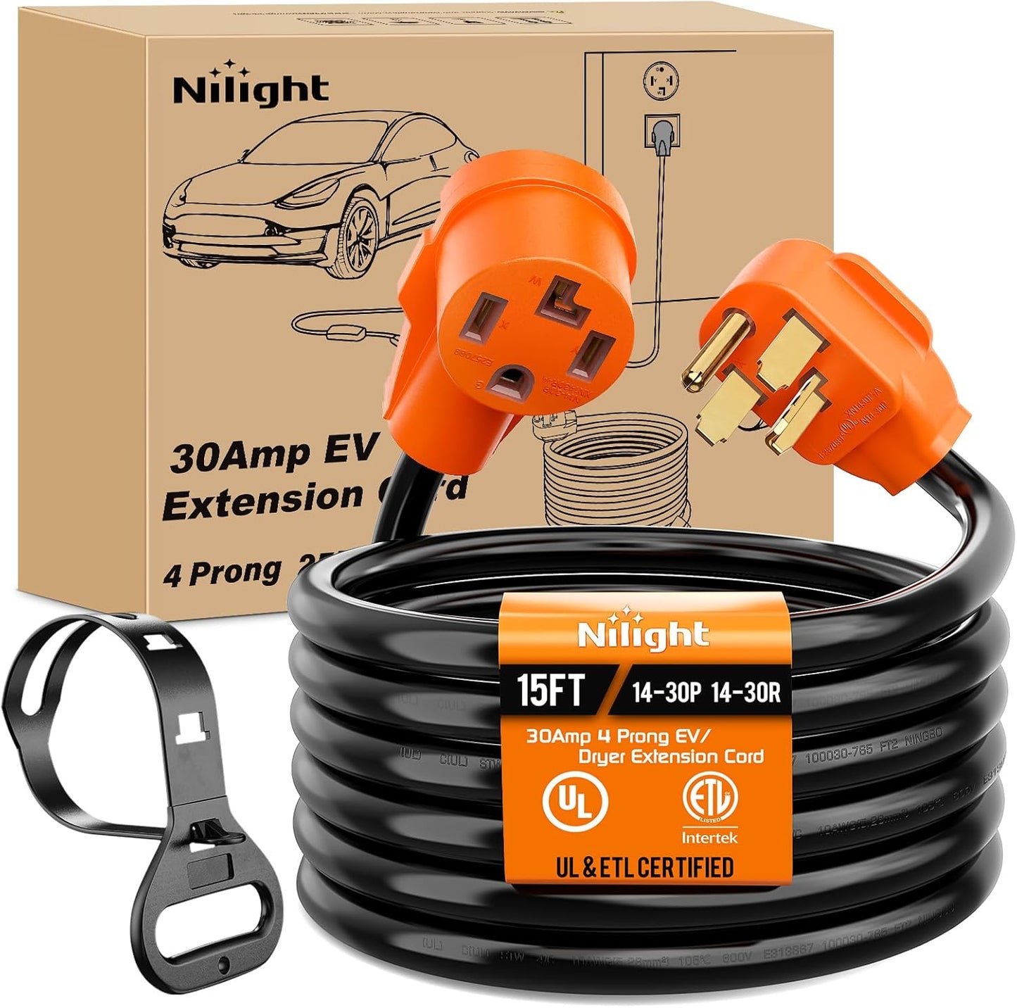 Nilight 15FT EV Dryer Extension Cord for Level 2 Charging Needs