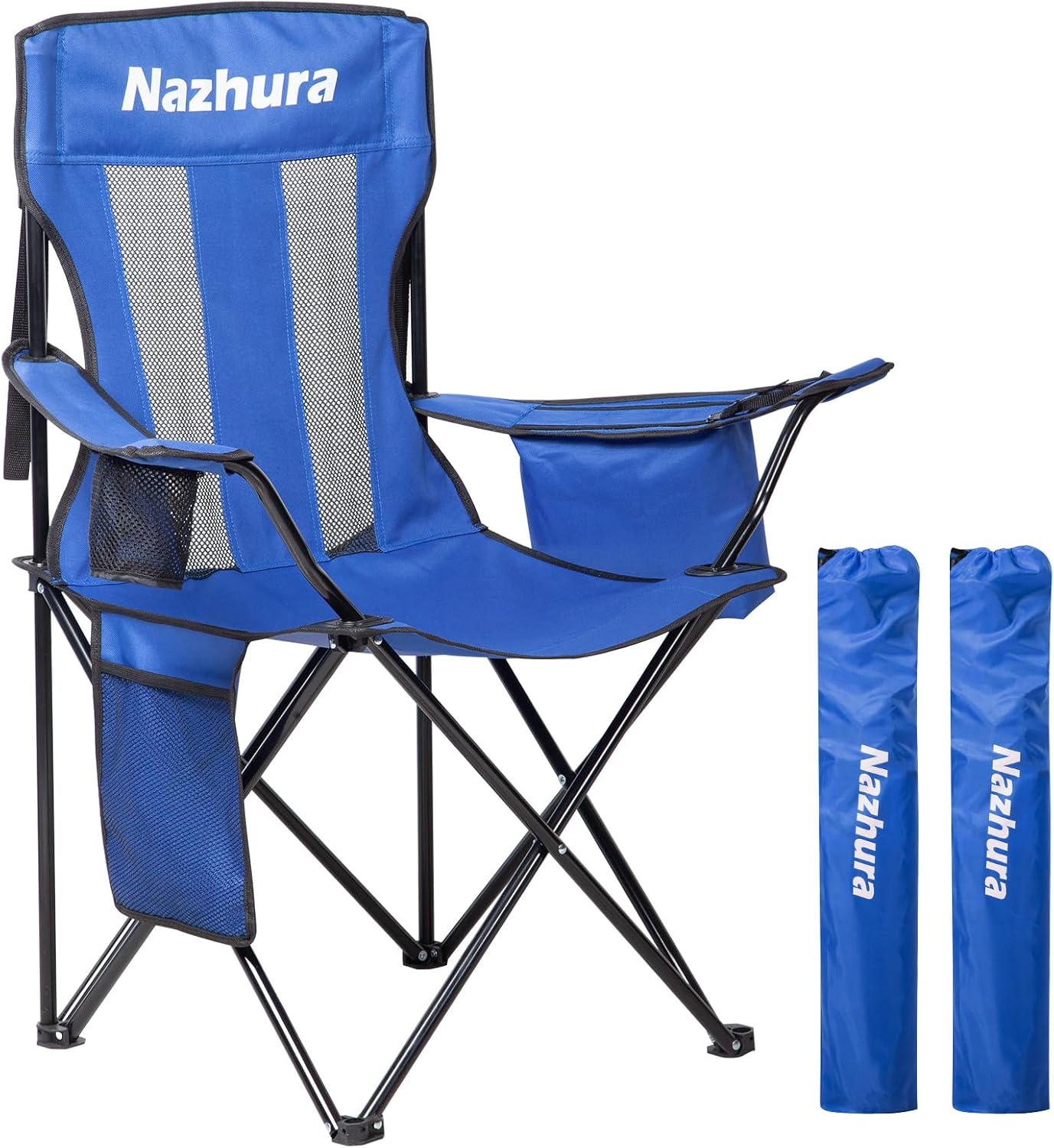 Portable Camping Chairs with Cooler Pouch - Stay Cool & Comfy!