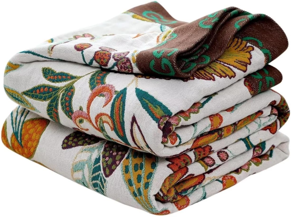 Boho Throw Blanket for Bed 100% Cotton Ultra Soft Rustic Quilt