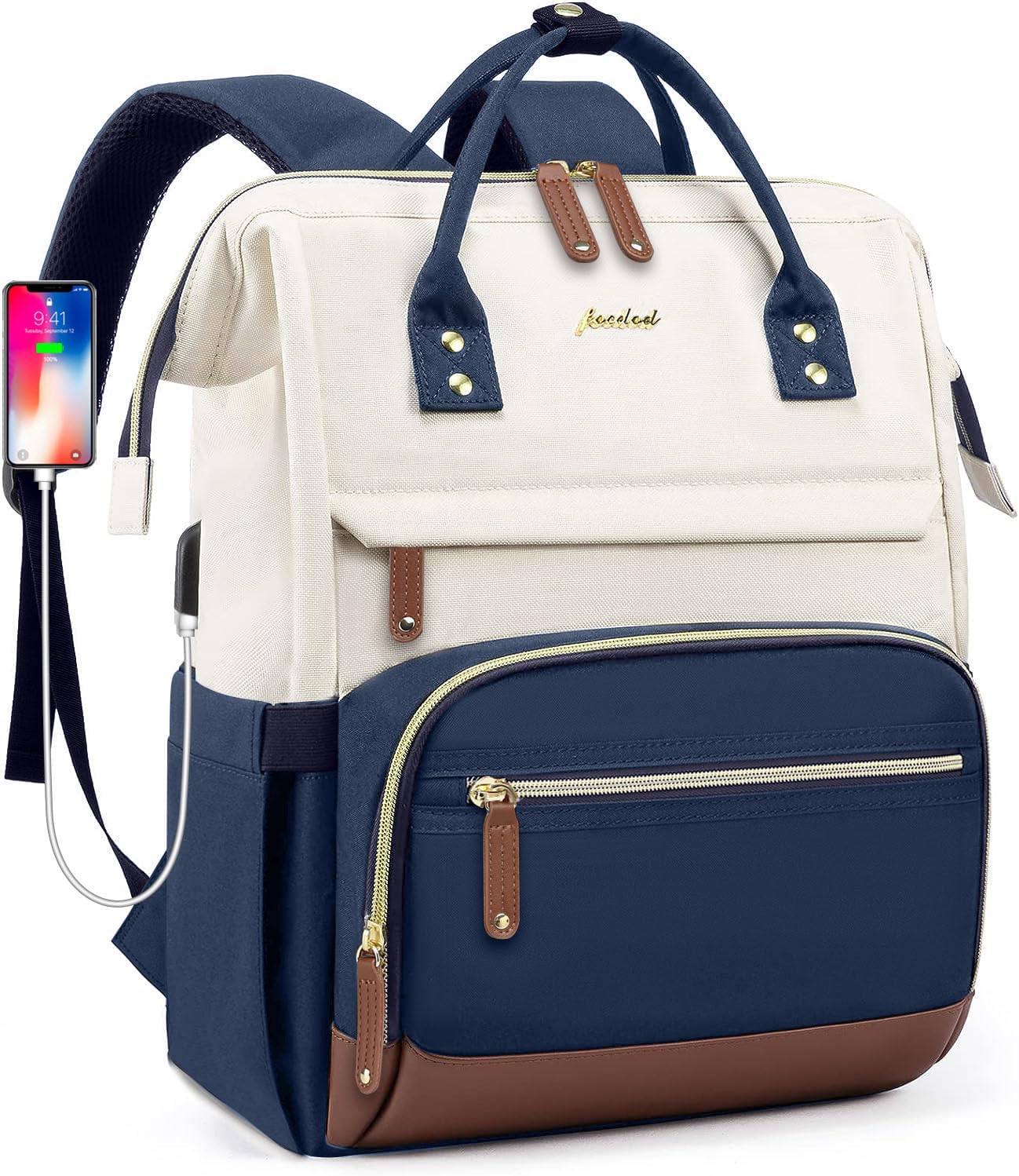 Durable Laptop Backpack for Women with USB Charging Port