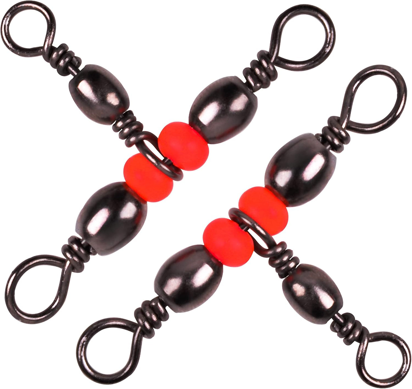 50pcs T-Shape 3-Way Fishing Swivels by Shaddock Fishing - Tangle-Free Connectors!