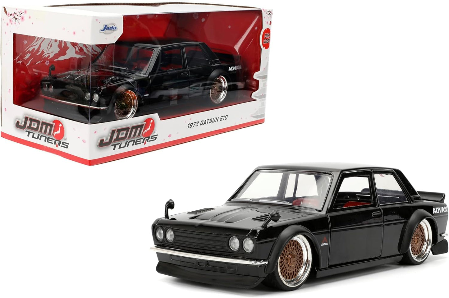 Jada Toys 1:24 JDM Die-Cast Datsun 510: Opening Doors, Detailed Interior