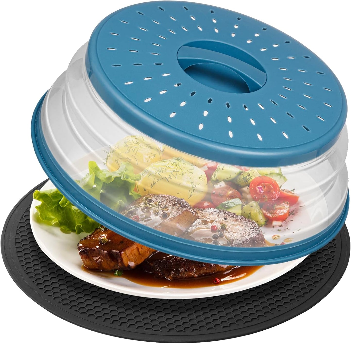 Multi-Functional WENWELL Microwave Cover - Shake Hands, Hang & Drain