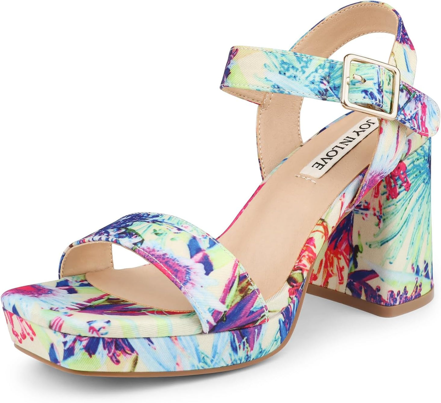 JOY IN LOVE Chunky Platform High Heels Ankle Strap Sandals