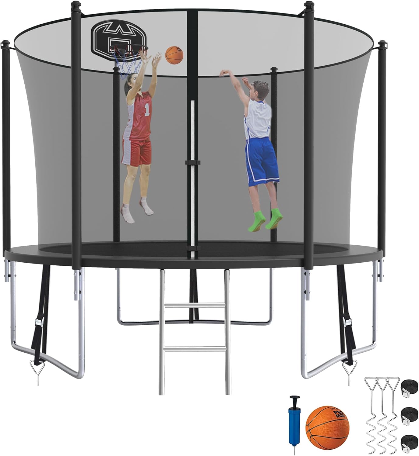 SKYUP 16FT Trampoline for Kids and Adults with Basketball Hoop