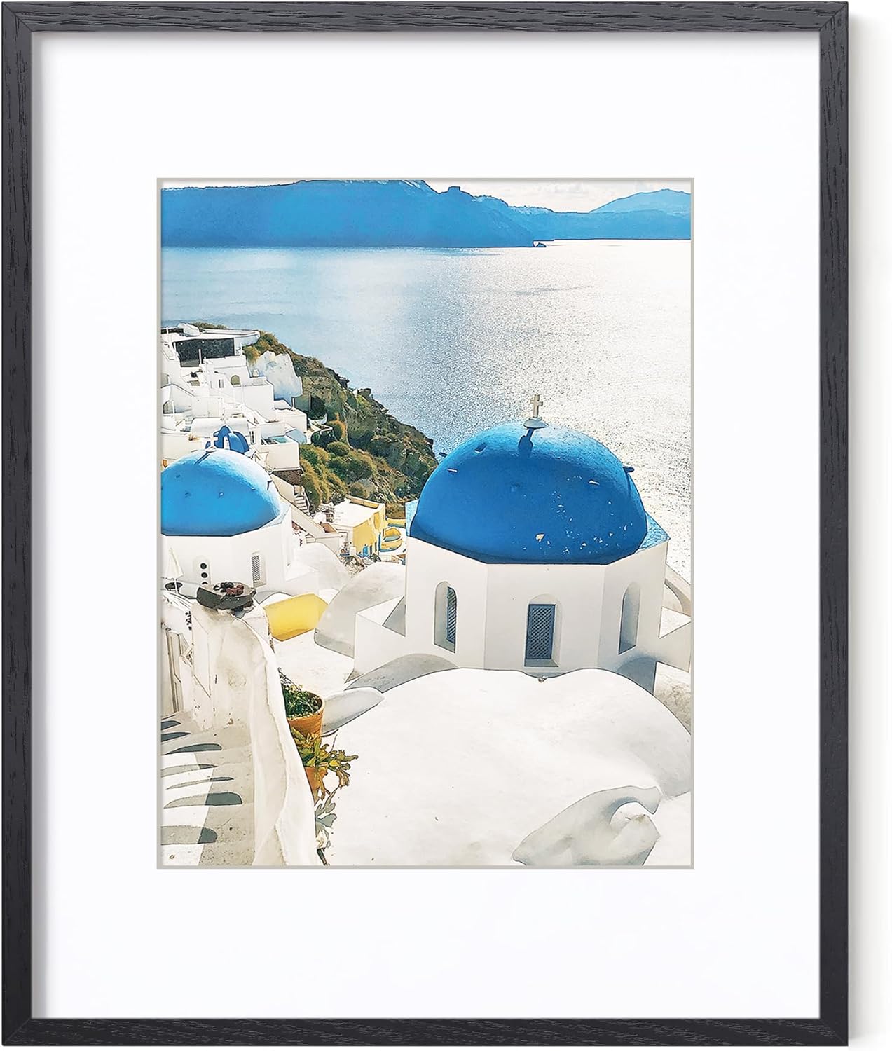 16x20 Picture Frame with Mat for 11x14 Photos, Solid Oak