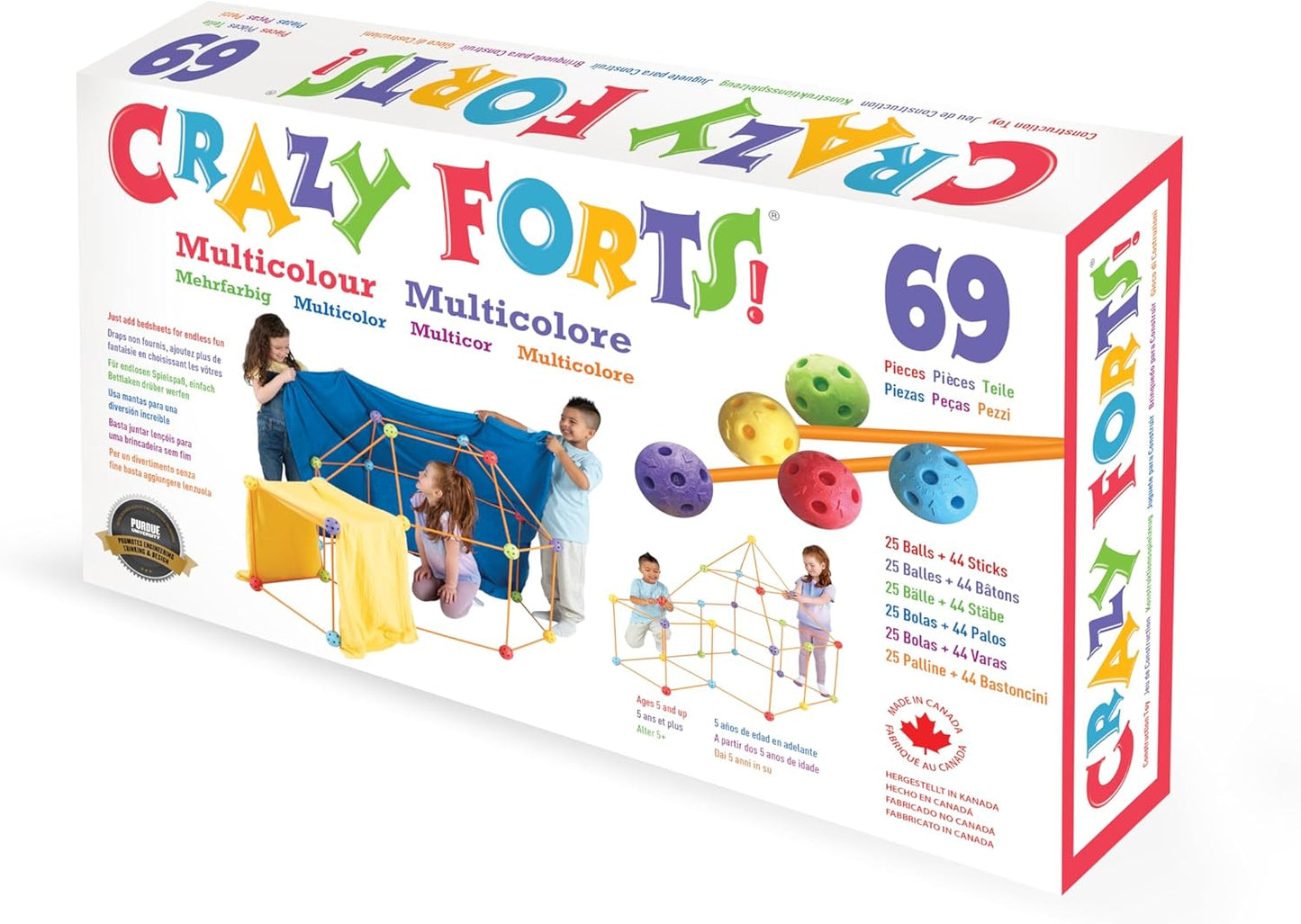 Crazy Forts 69 Piece Fort Building Kit for Kids Creativity