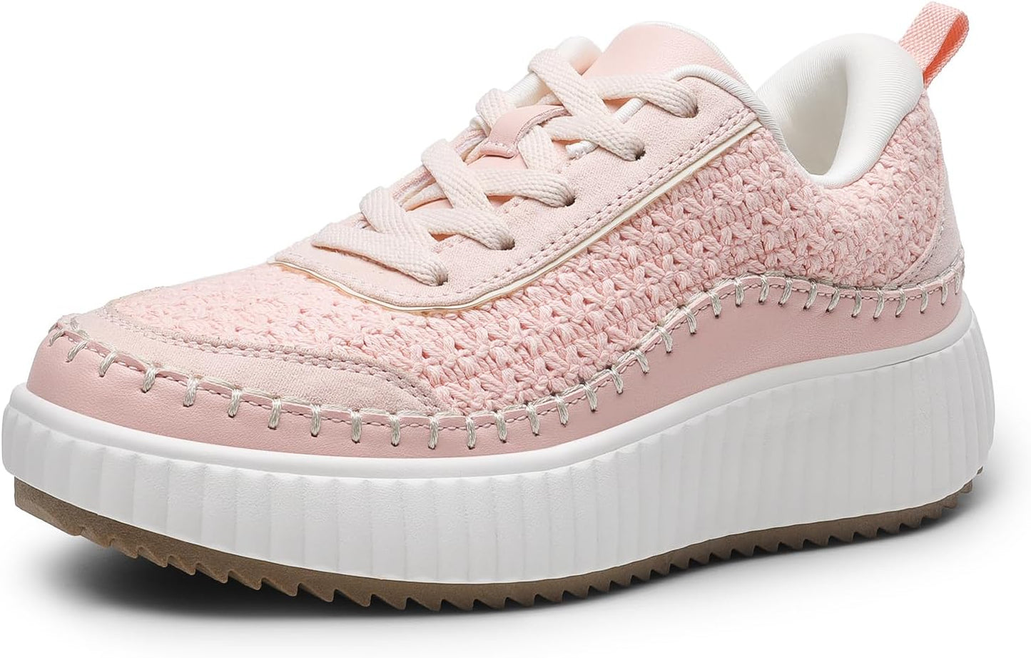 DREAM PAIRS Women Chunky City Tweed Platform Fashion Sneakers