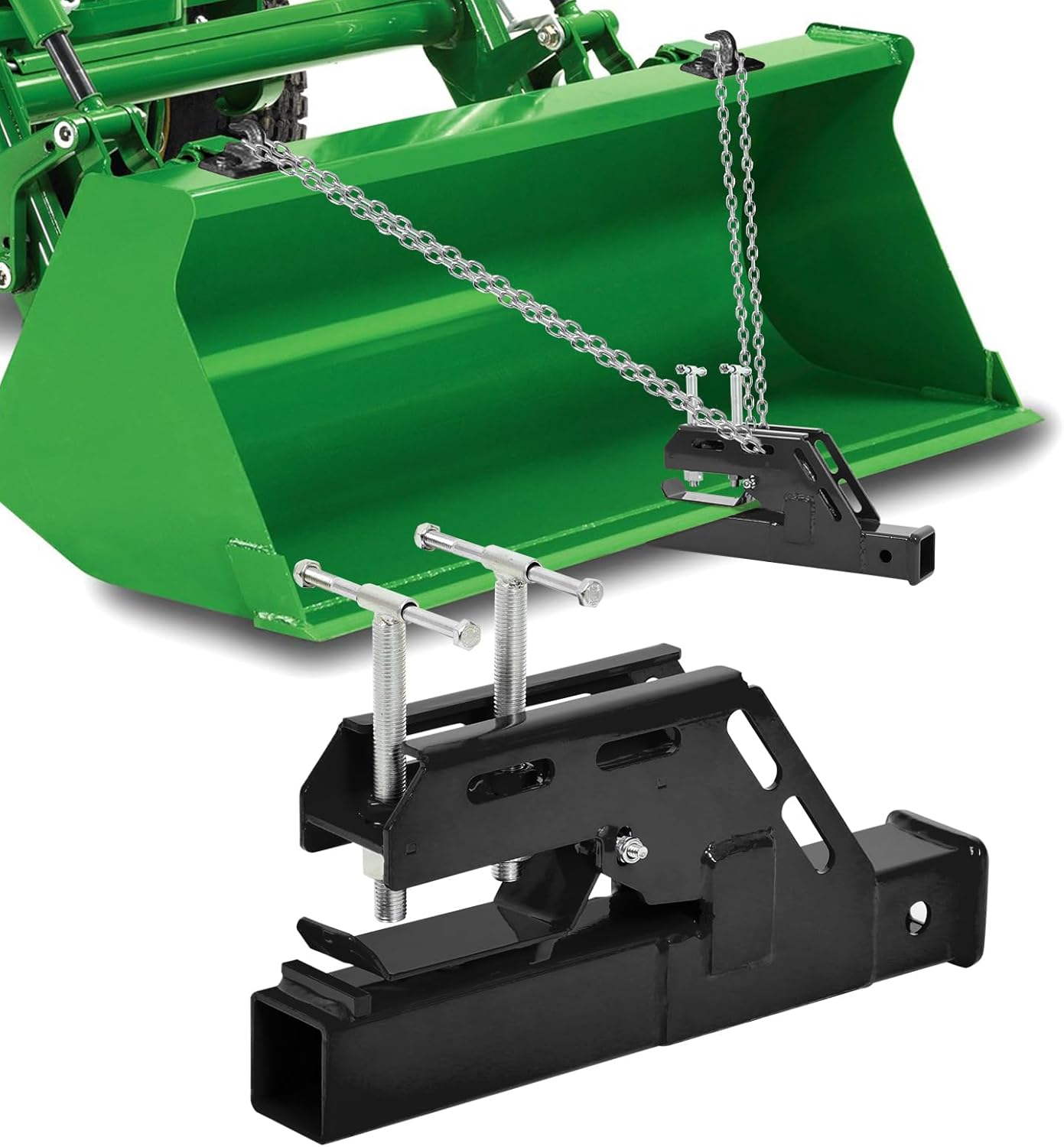 Bolt on Clamp on Trailer Hitch for Tractor Bucket Attachments
