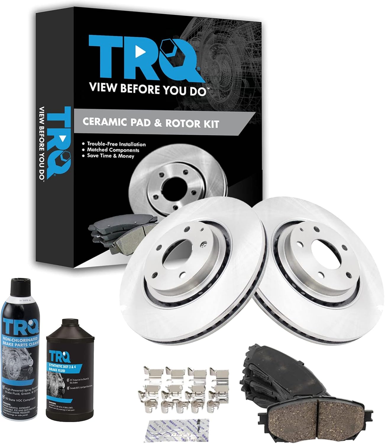 TRQ Front Brake Pad & Rotor Kit for 2019-2020 Mazda 6