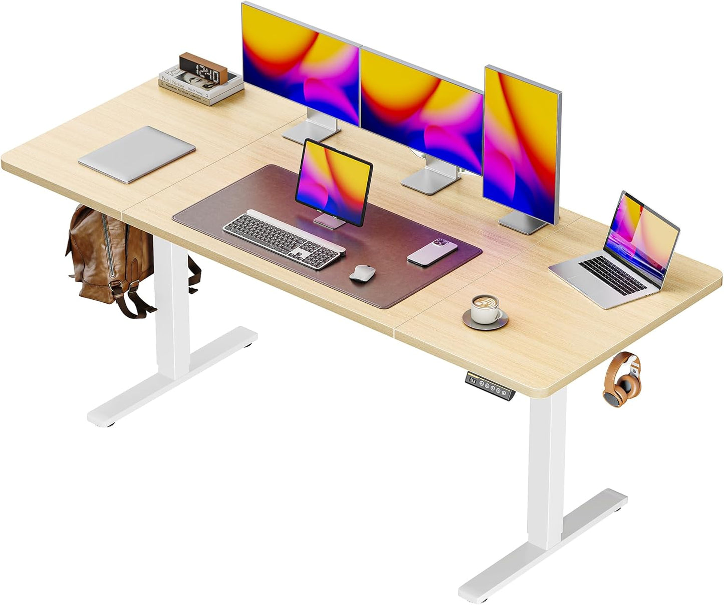 Huuger 63 x 28 Large Electric Standing Desk for Home Office