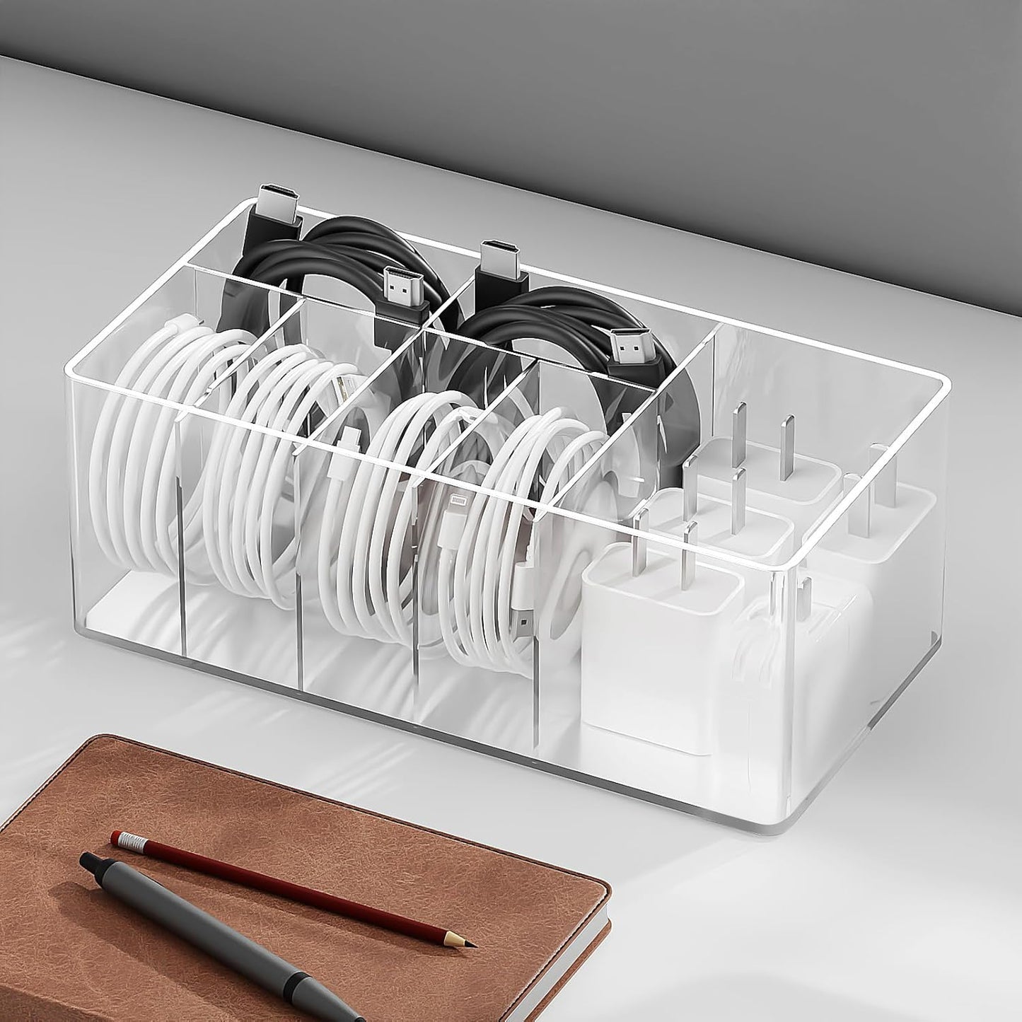 Space-Saving Charger Cable Organizer by Yocice
