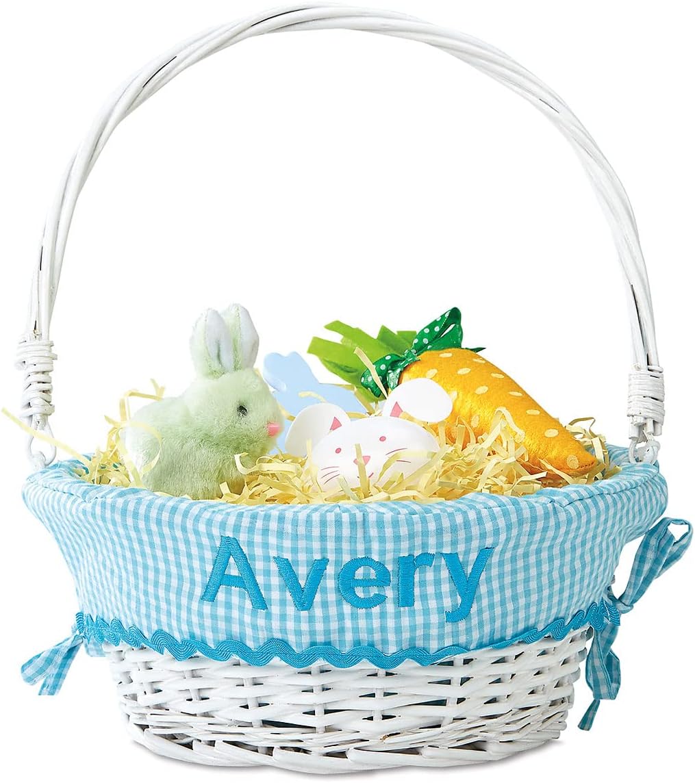 Personalized Wicker Easter Basket for Kids - Custom Name Gift