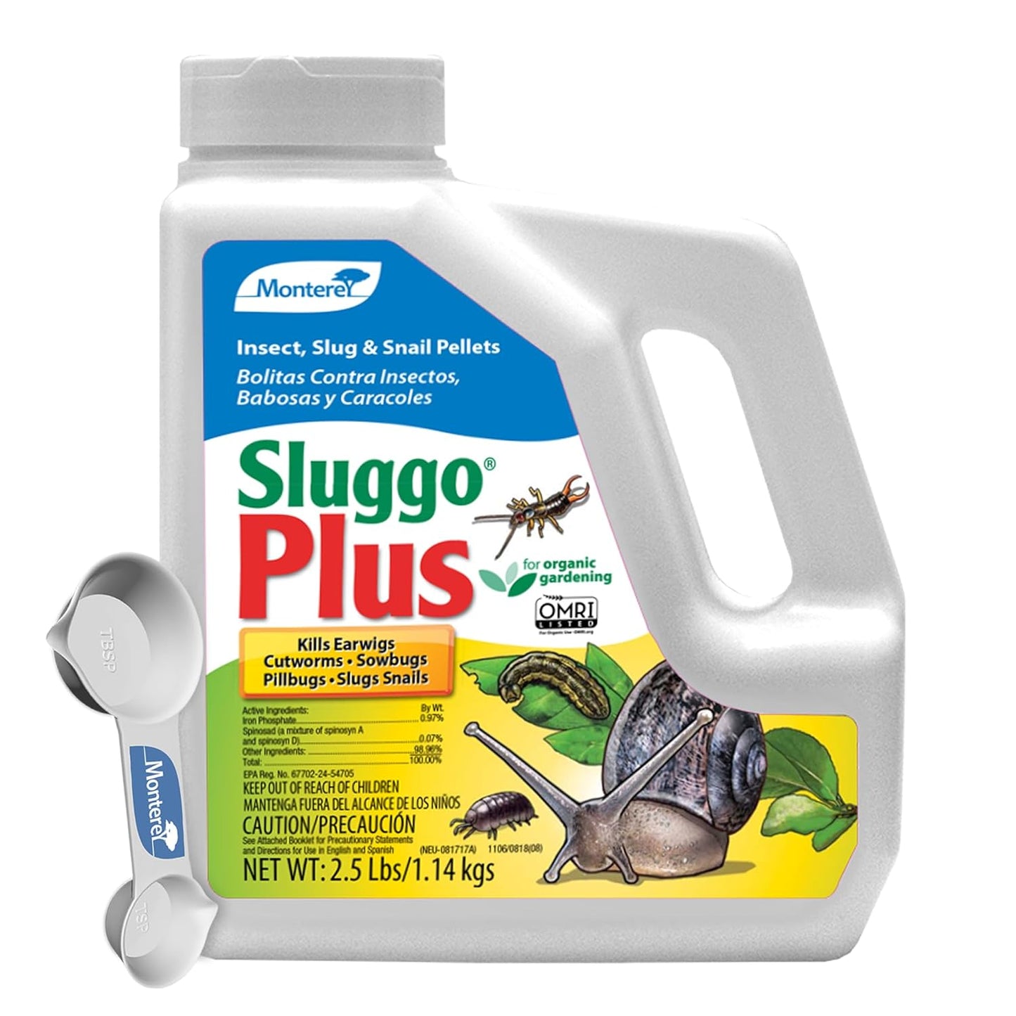Monterey Sluggo Plus Snail & Slug Killer for Organic Gardening