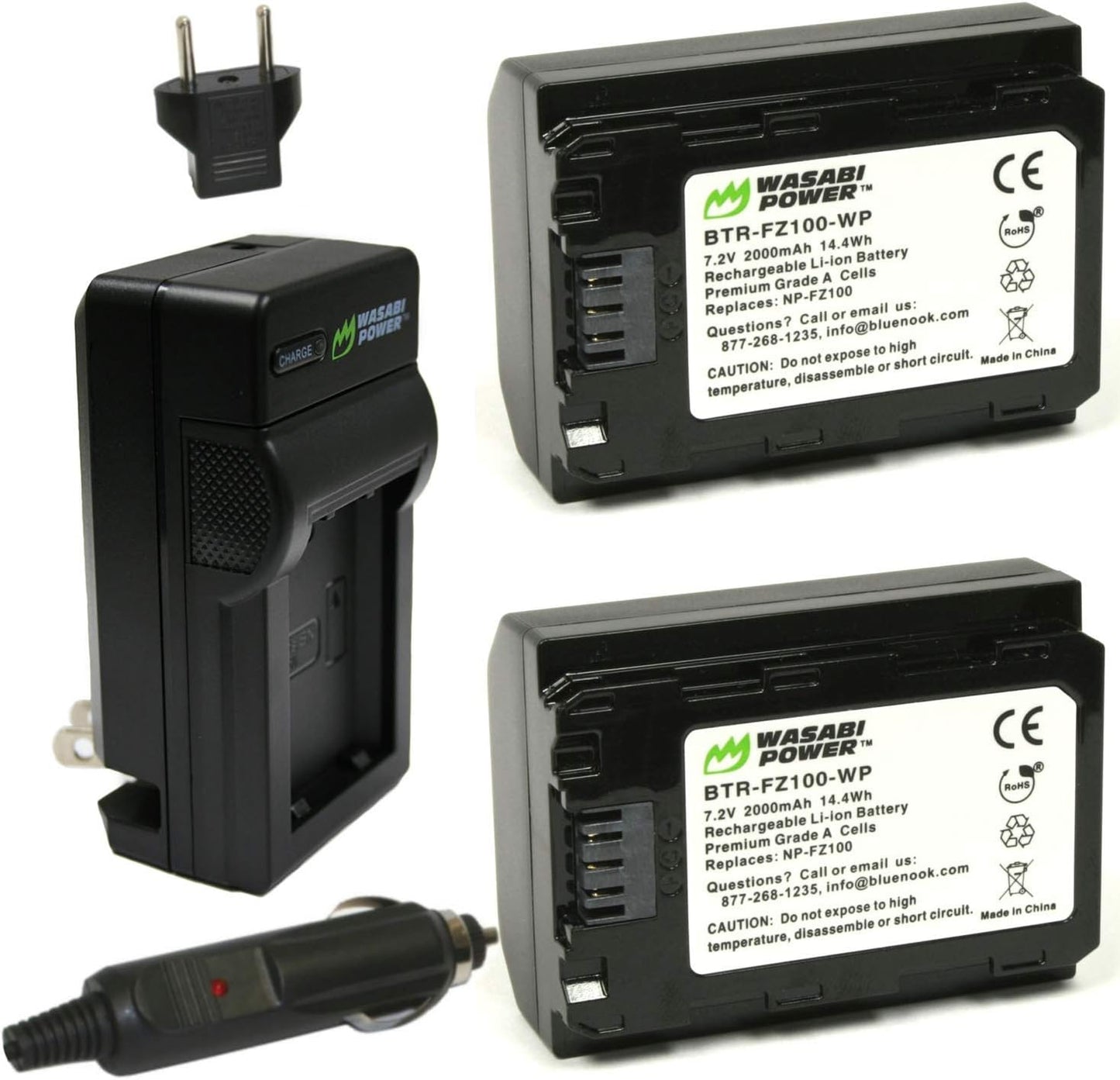 Wasabi Power NP-FZ100 Battery and Charger for Sony Cameras