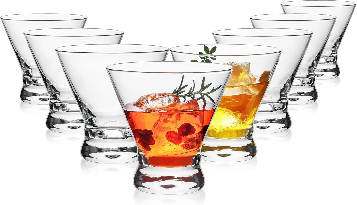 Sturdy Stemless Martini Glasses Set of 8 for Every Occasion