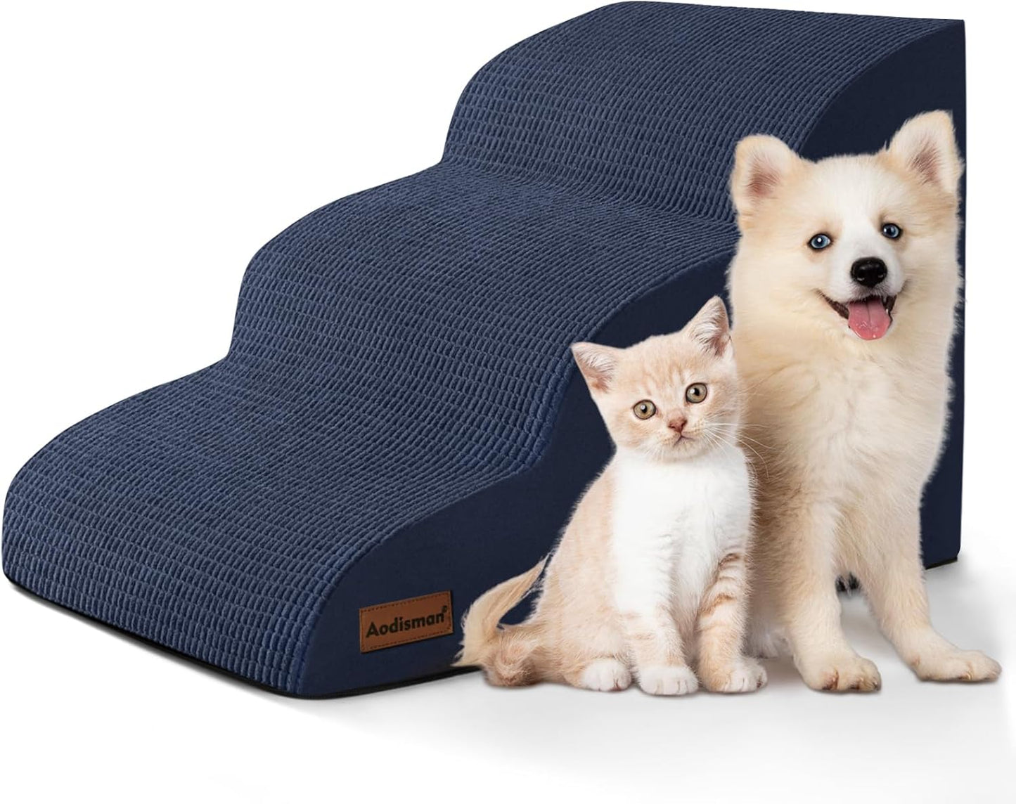 Dog Stairs and Steps for Beds and Couches - 3-Step Pet Stairs