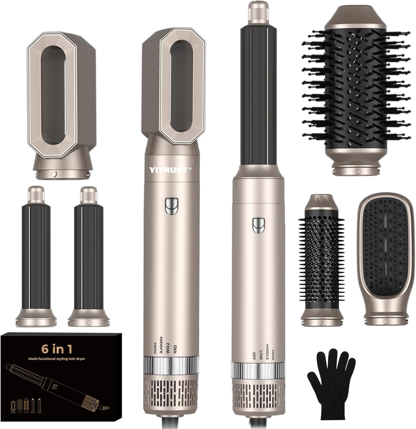 6-in-1 Hair Styler - Fast Ionic Volumizer & Straightener
