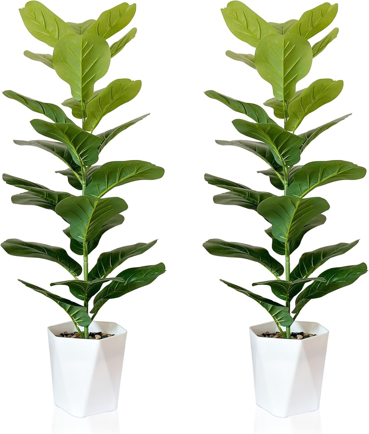 Artificial Fiddle Leaf Fig Trees Set of 2 for Home Decor
