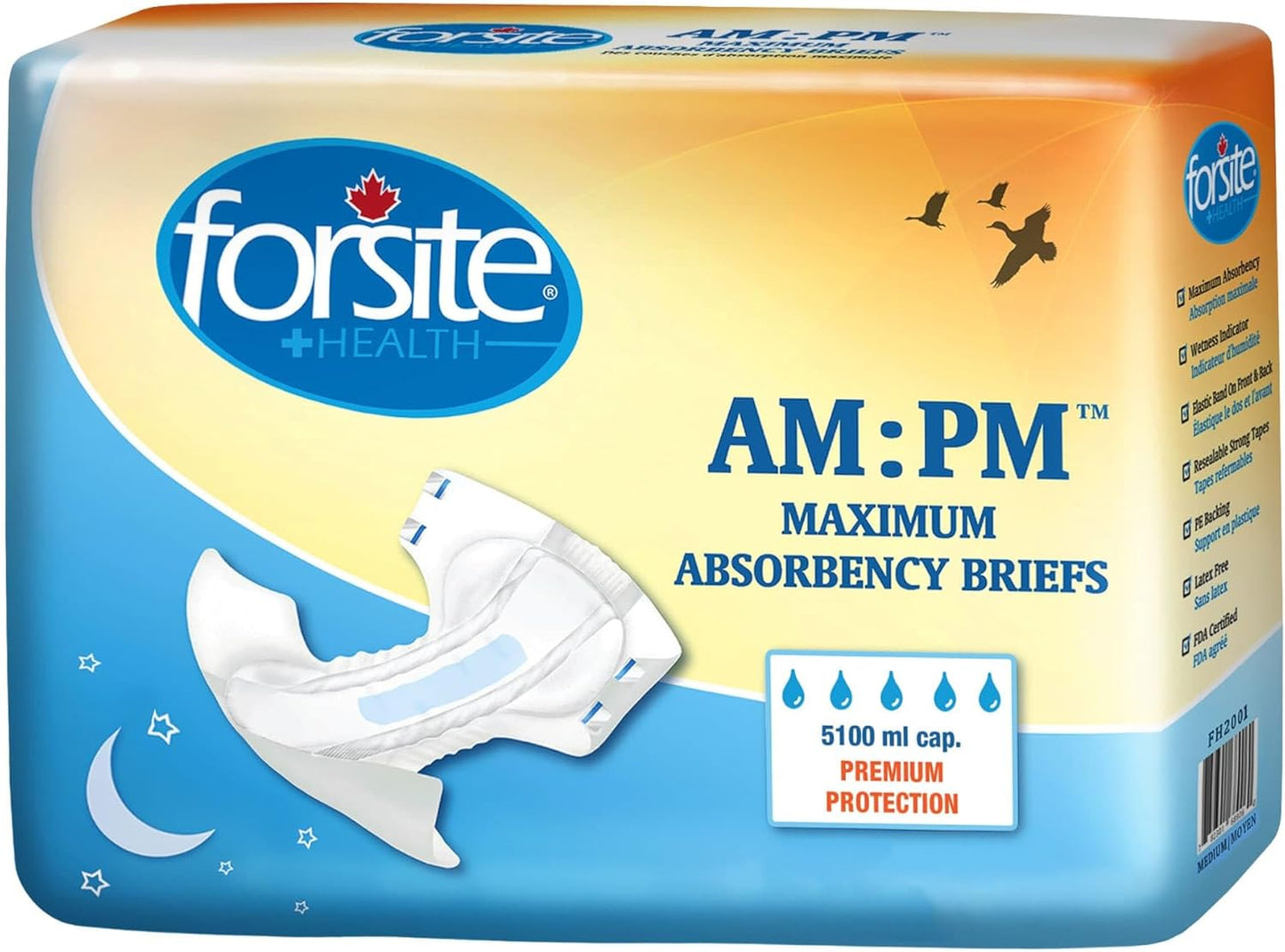 Forsite AM PM Adult Diapers - Day & Night Protection
