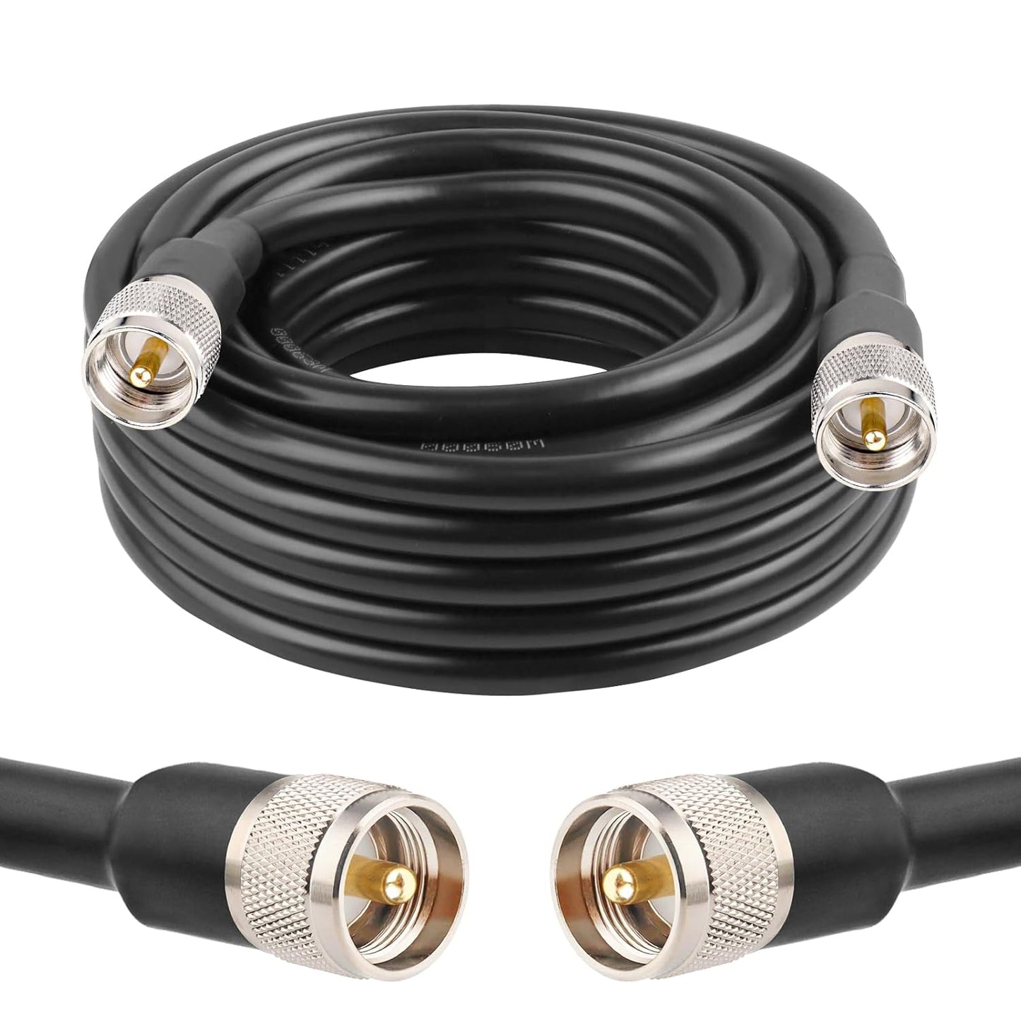 PL259 UHF Cable 25ft - Low Loss Coaxial Cable for Radio Use