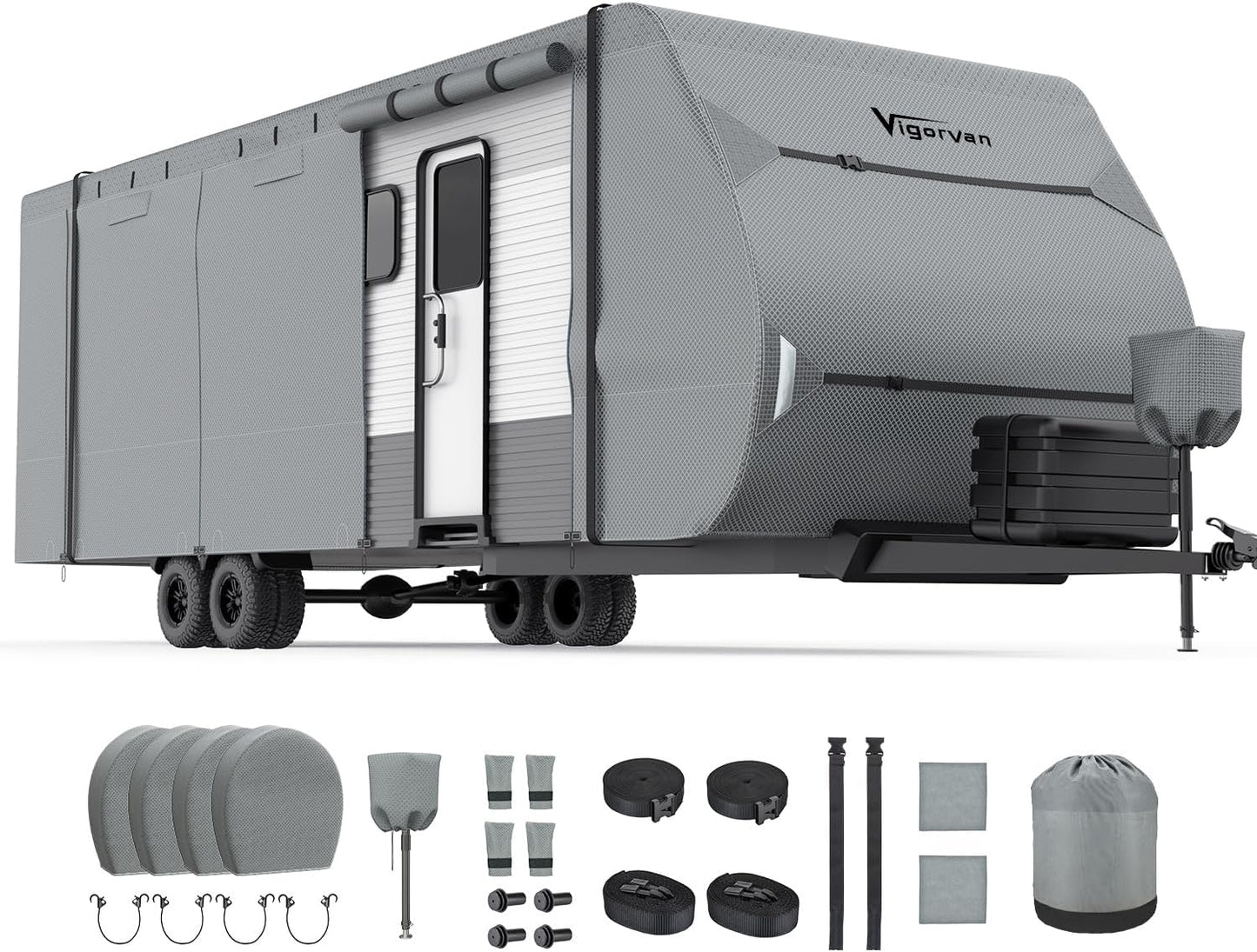 RV Cover Vigorvan Upgrad 7 Layers Windproof Travel Trailer
