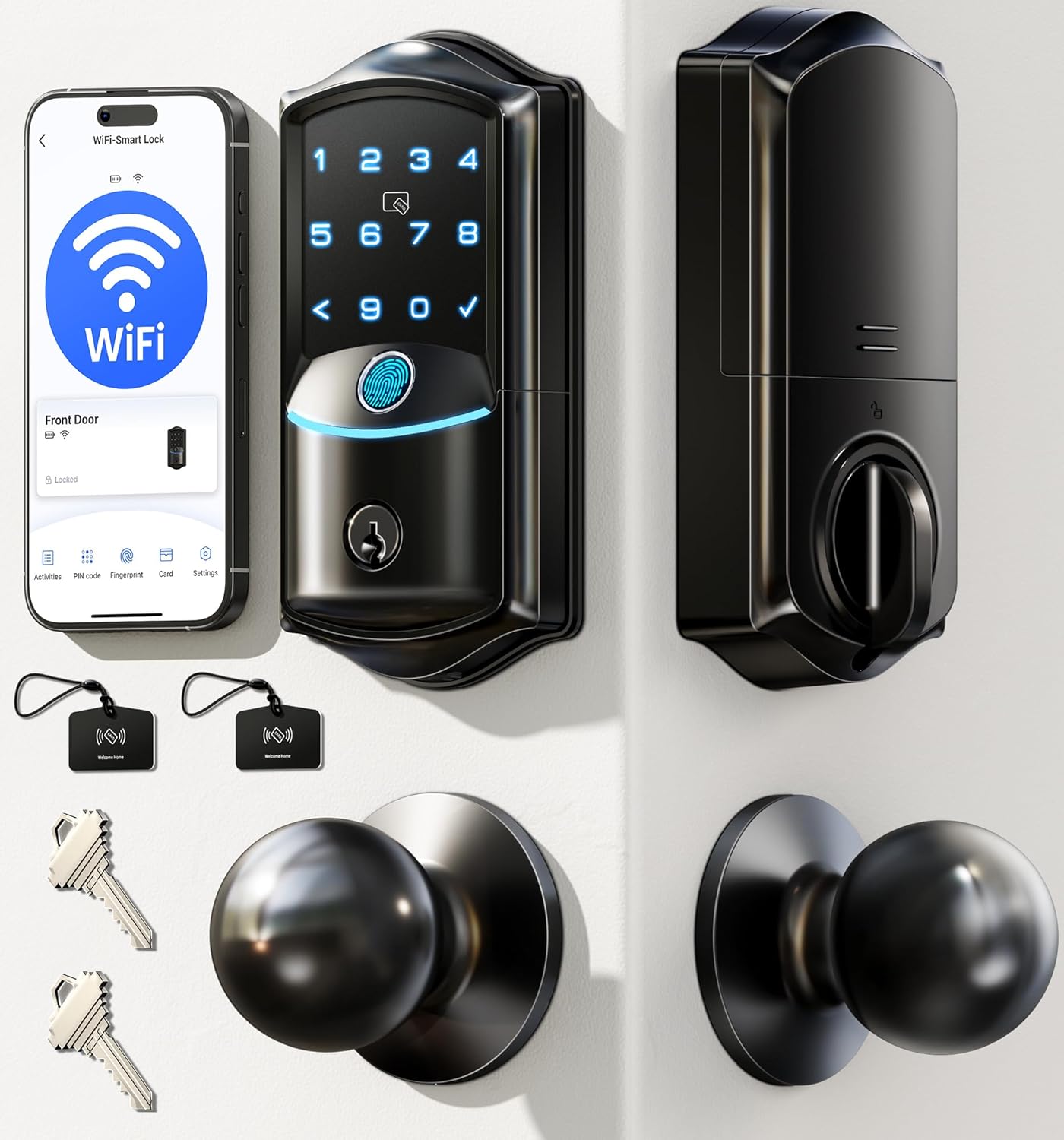 Veise VE027-K Smart Lock with WiFi, Fingerprint Entry, and More