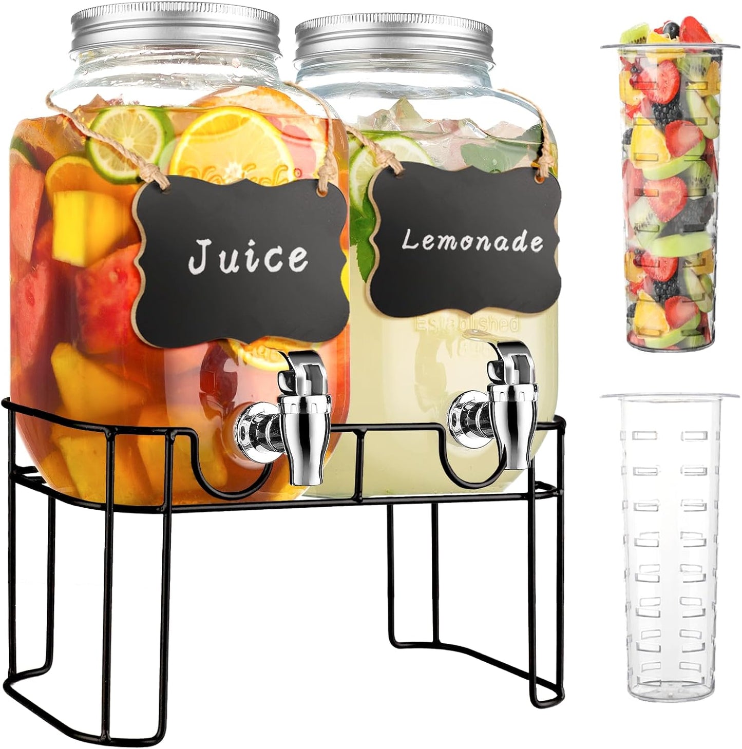 1 Gallon Glass Drink Dispenser for Parties and Events