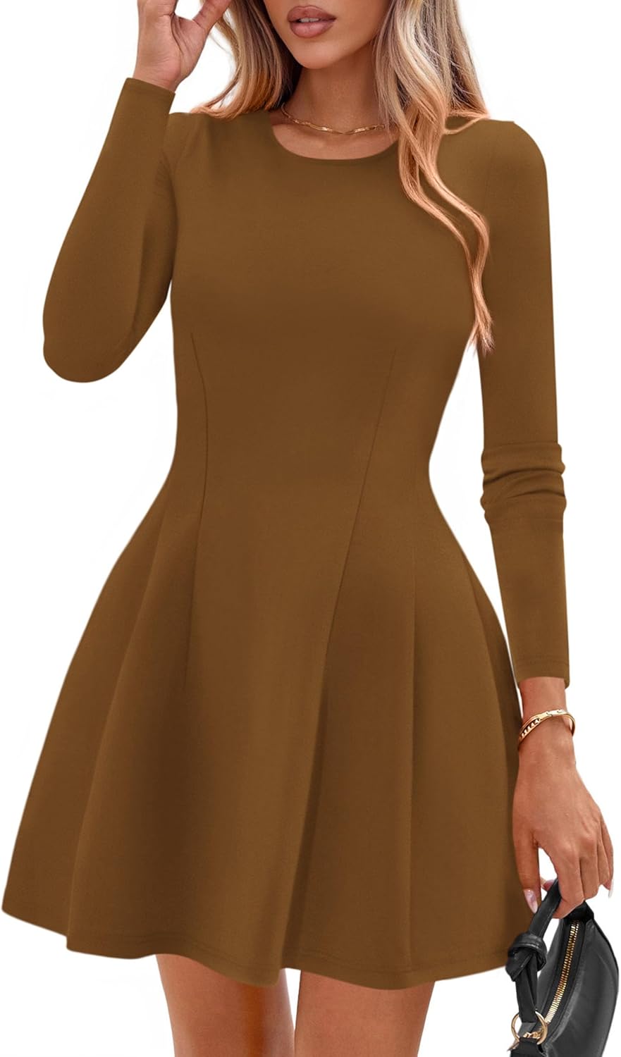 PRETTYGARDEN Long Sleeve Mini Dress for Women - Fall 2025 Style