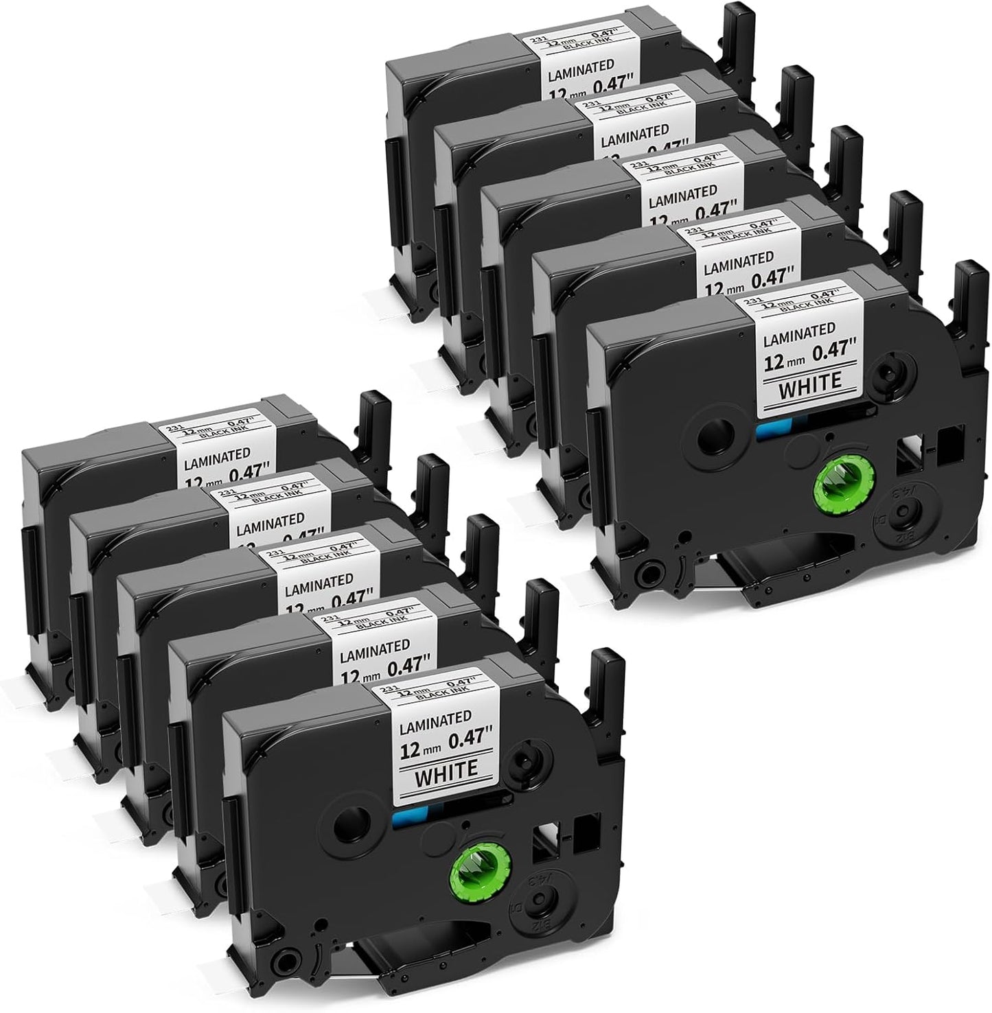10-Pack TZe-231 Replacement Label Tape for Brother P Touch