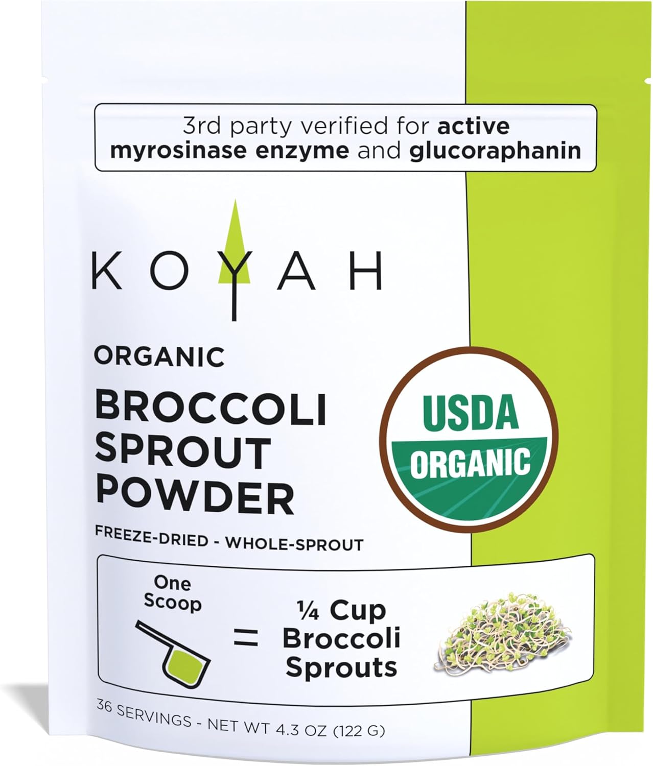 Organic Broccoli Sprout Powder - KOYAH Freeze-Dried Nutrition