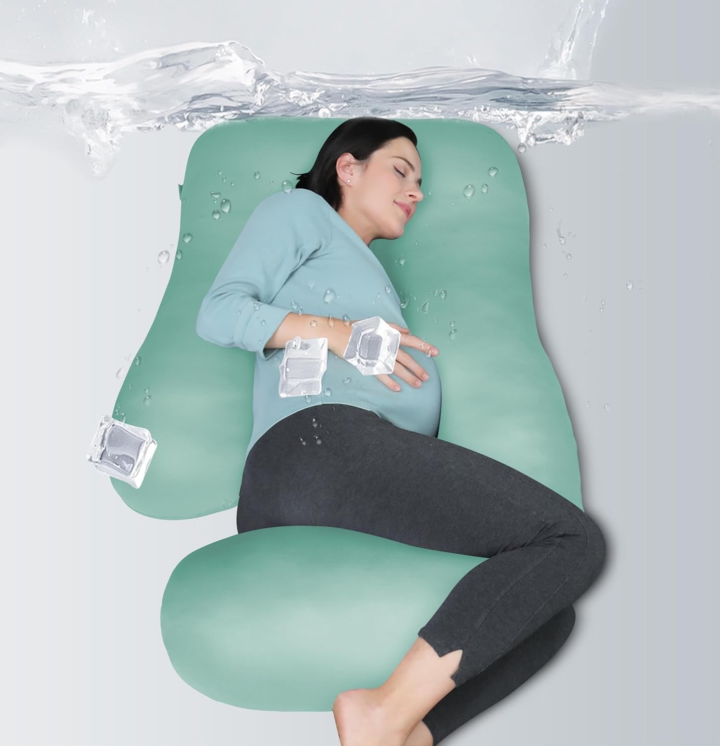 MOON PARK Pregnancy Pillow - U Shaped Full Body Support 57in