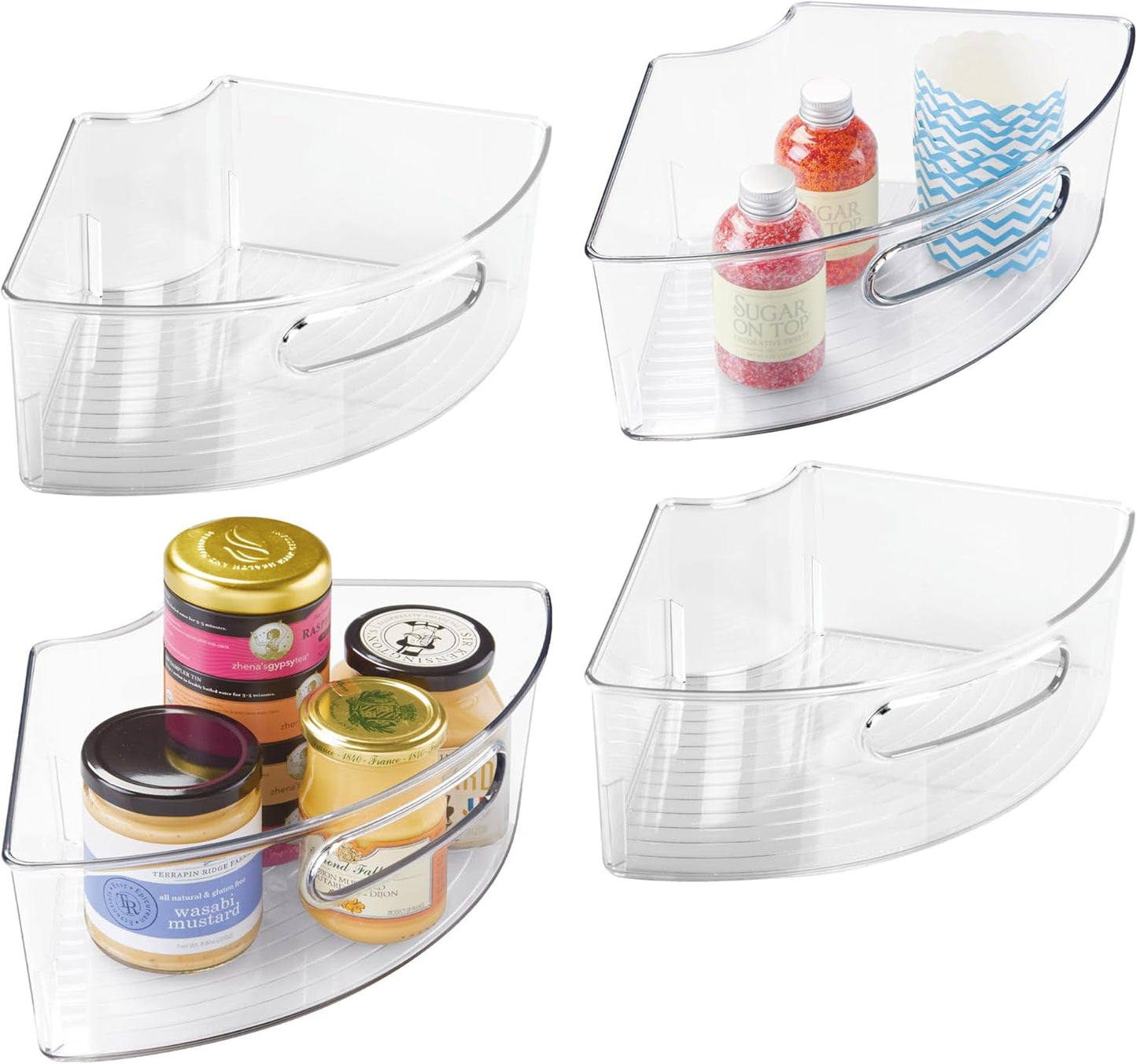 iDesign Plastic Lazy Susan Storage Bin Set for Kitchen and Pantry