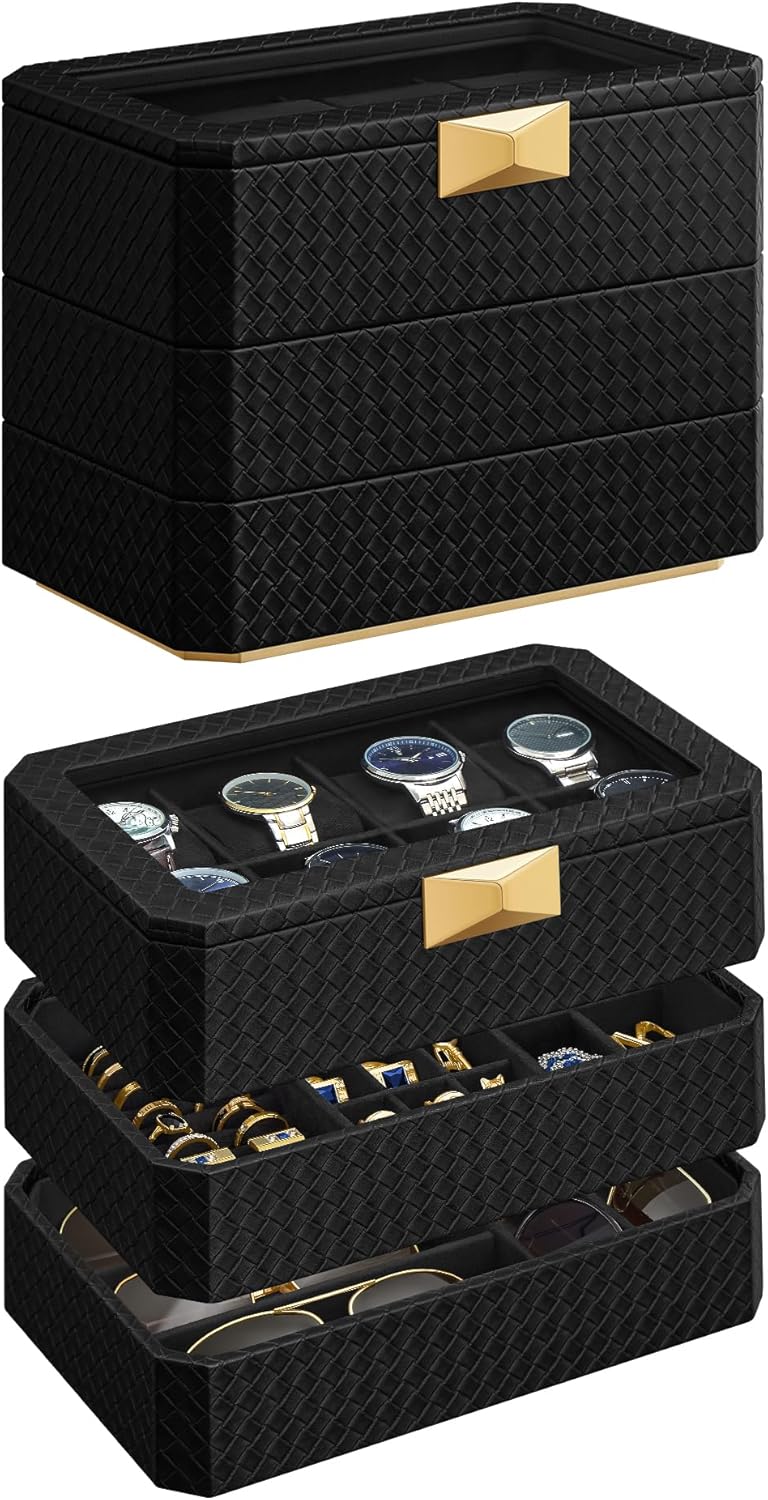 SONGMICS HOME RONNE Watch Box - Stackable, Floating Effect
