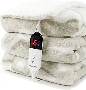 blunique Faux Fur Heated Blanket Throw - Cozy Warmth