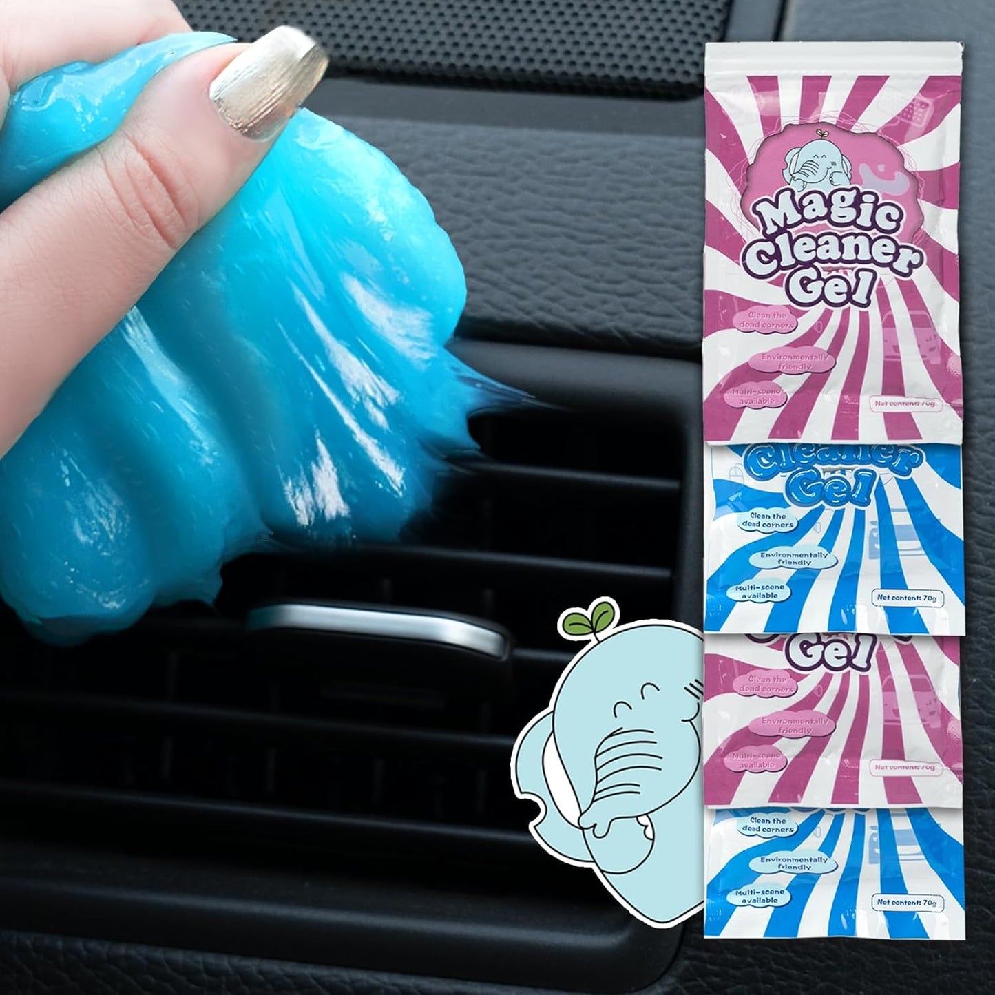 MUPEAK Car Cleaning Gel 4-Pack - Reusable Interior Cleaner