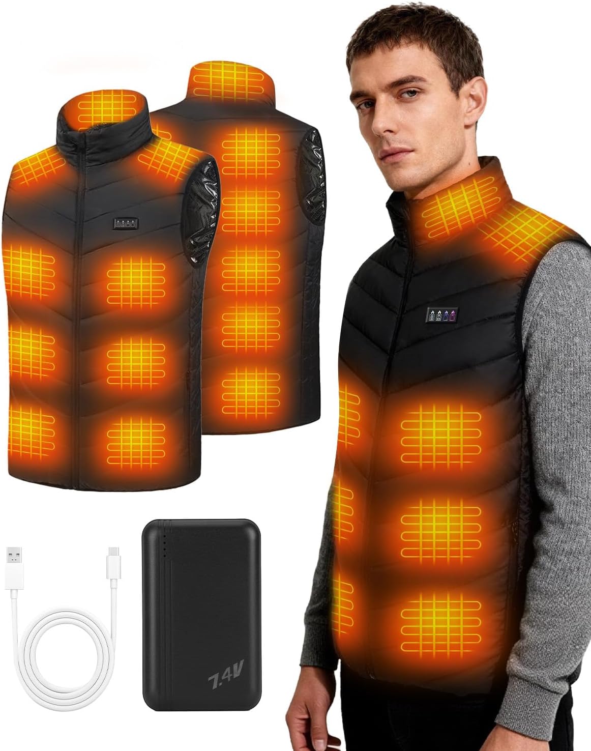 Heated Vest for Men with 21 Heating Zones for Ultimate Warmth