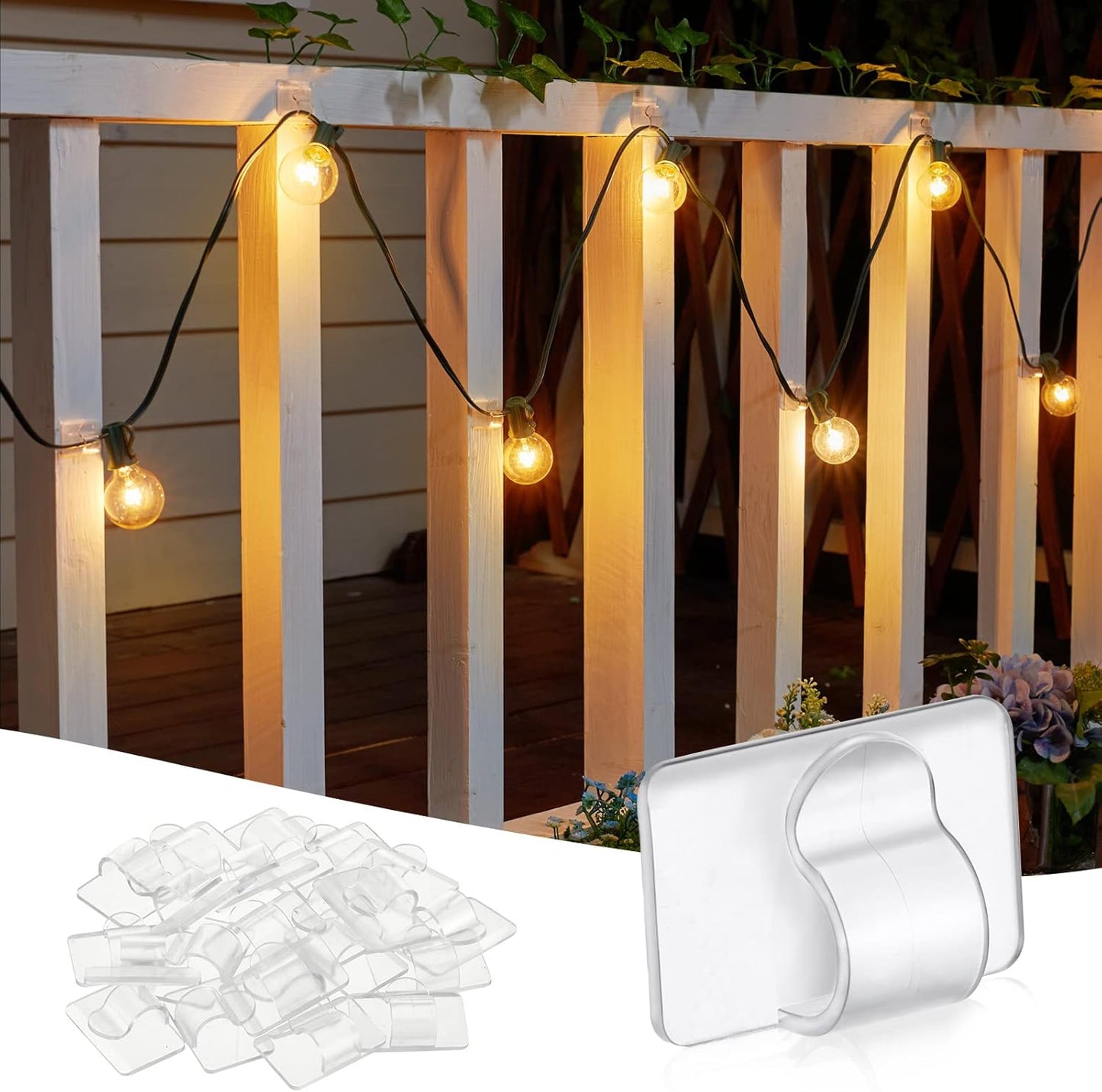 UV-Resistant Cable Clips & Stickers Set - Secure Your Light Cords!