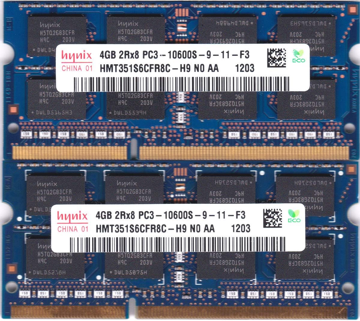 Hynix 8GB 2 x 4GB PC3-10600S DDR3 Laptop Memory Upgrade