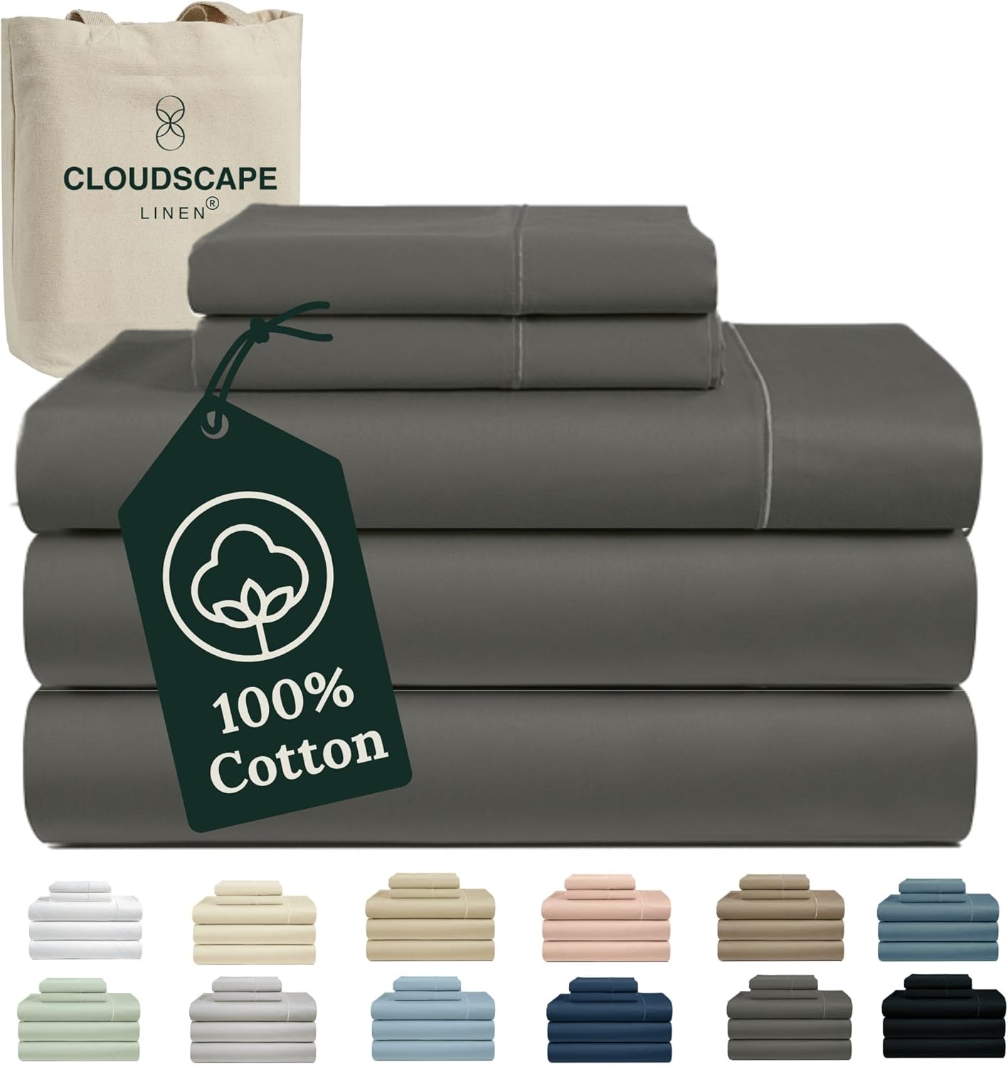 100% Egyptian Cotton Split King Sheet Set for Adjustable Beds