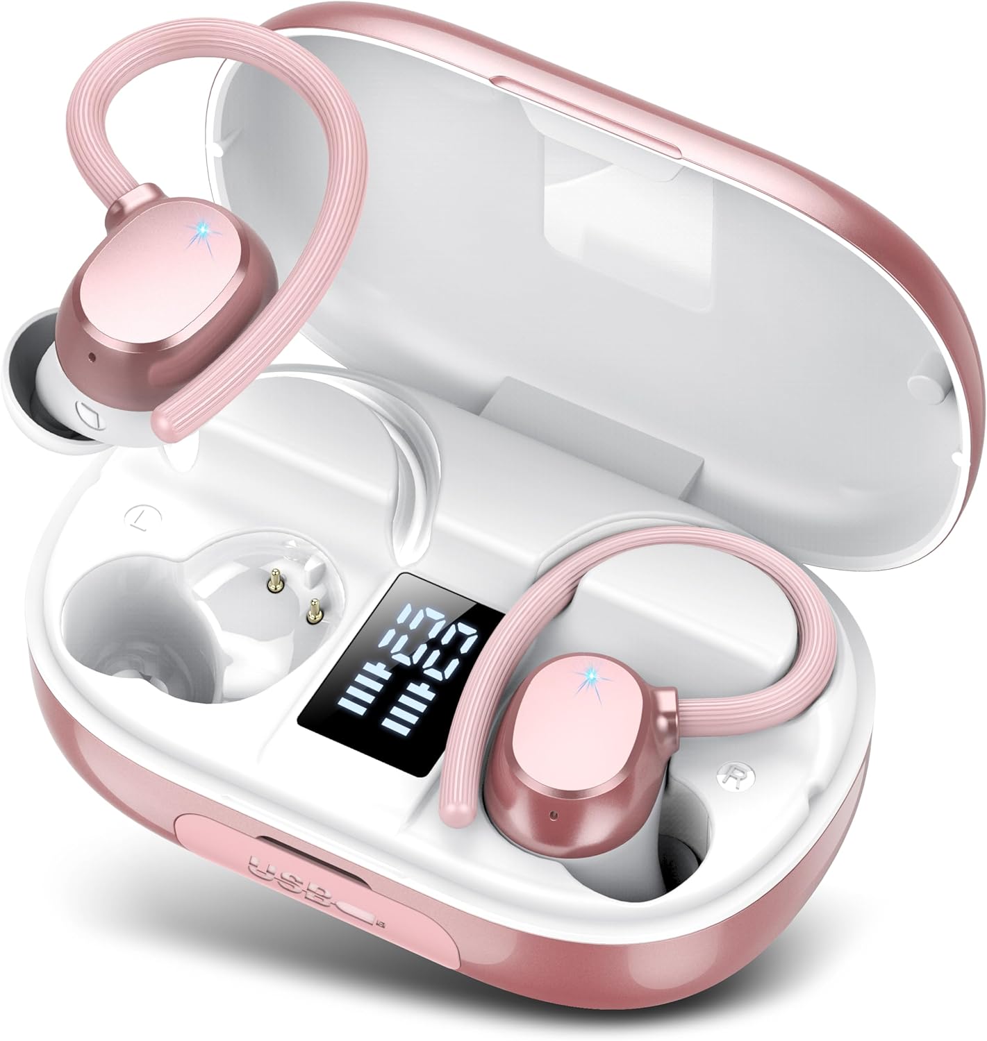 Wireless Bluetooth Earbuds Sport with 128H Playtime and LED Display