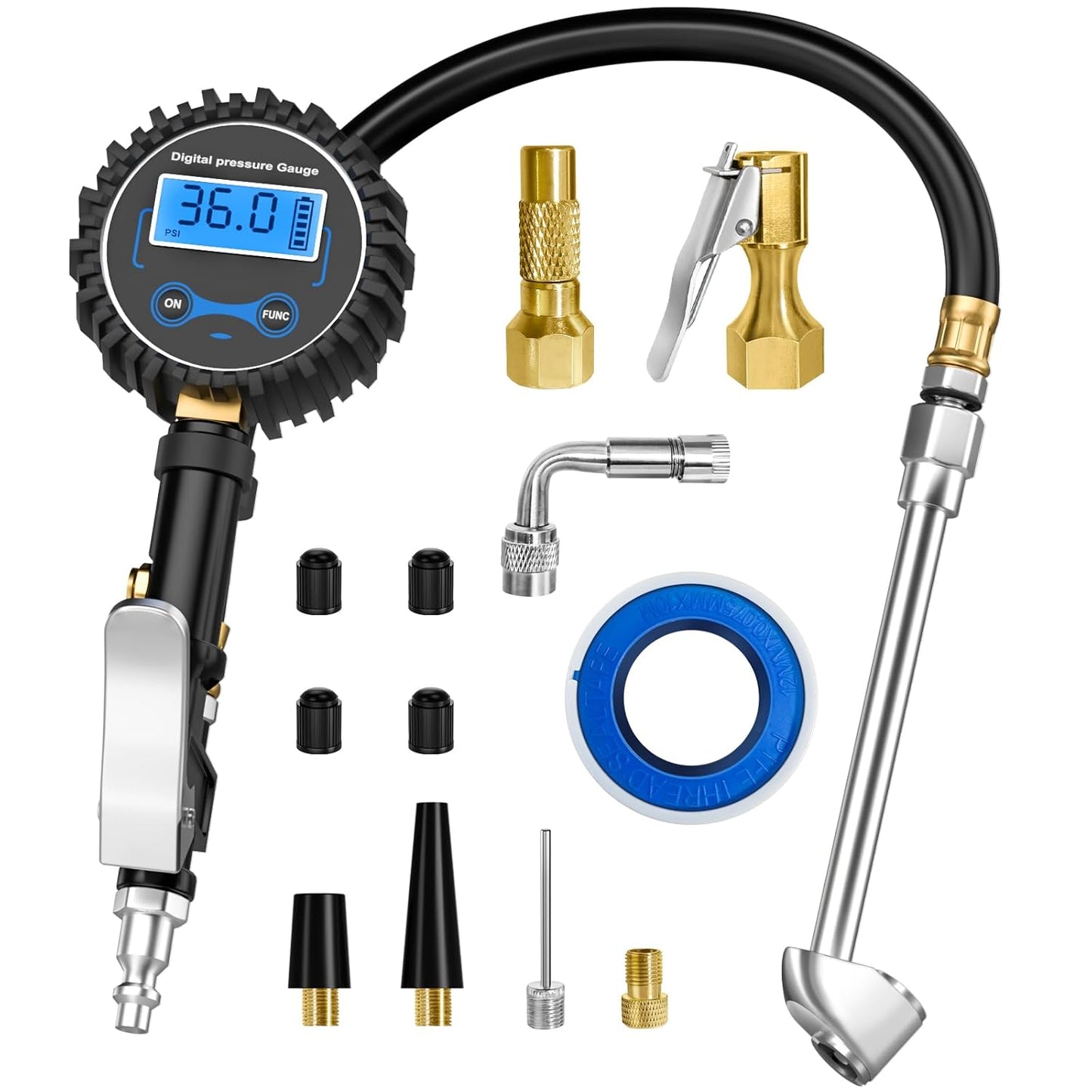 Precision Tire Inflator w/ Heavy Duty Chuck - Adullama