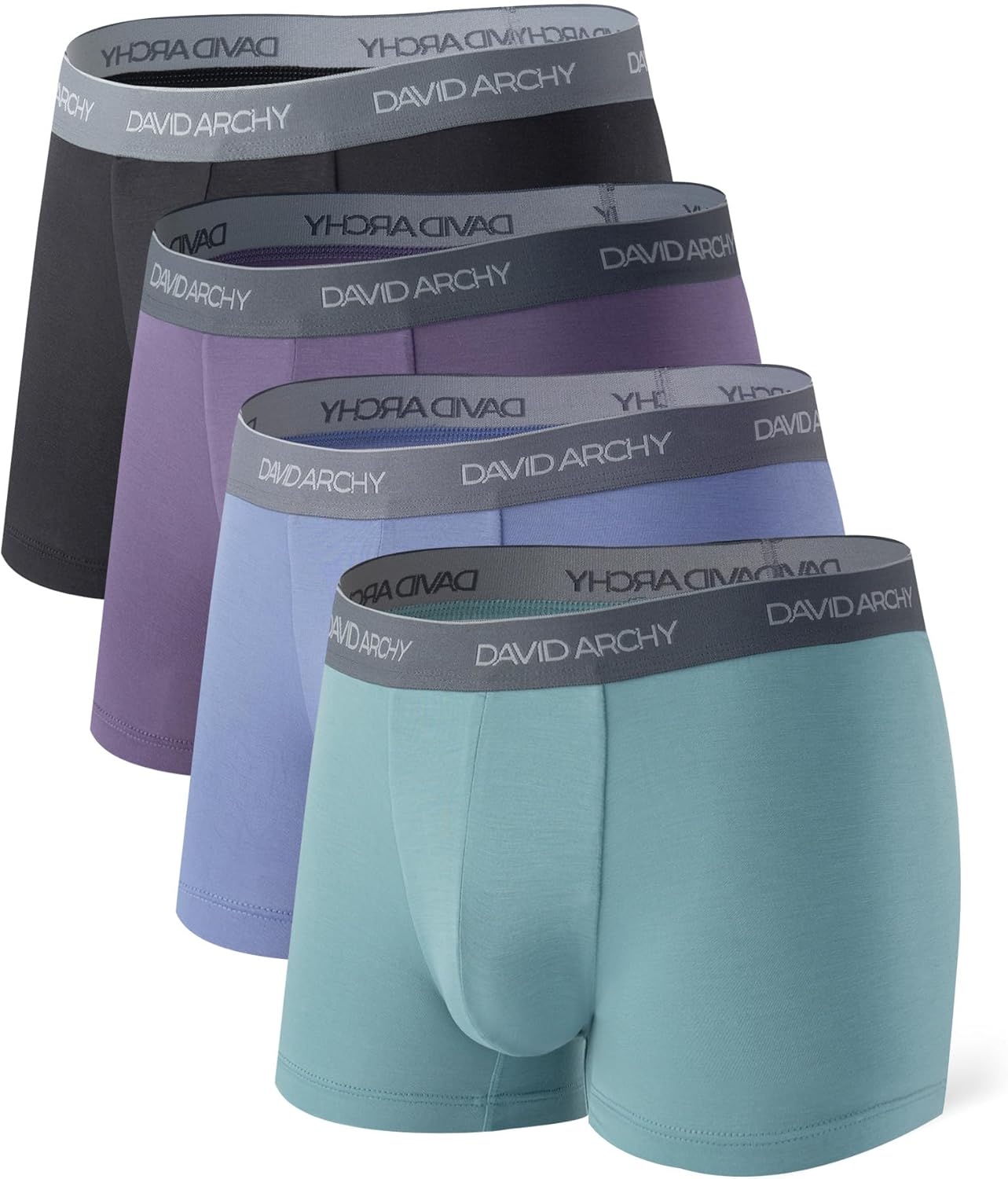DAVID ARCHY Mens Trunks Underwear Soft Breathable Rayon Bamboo