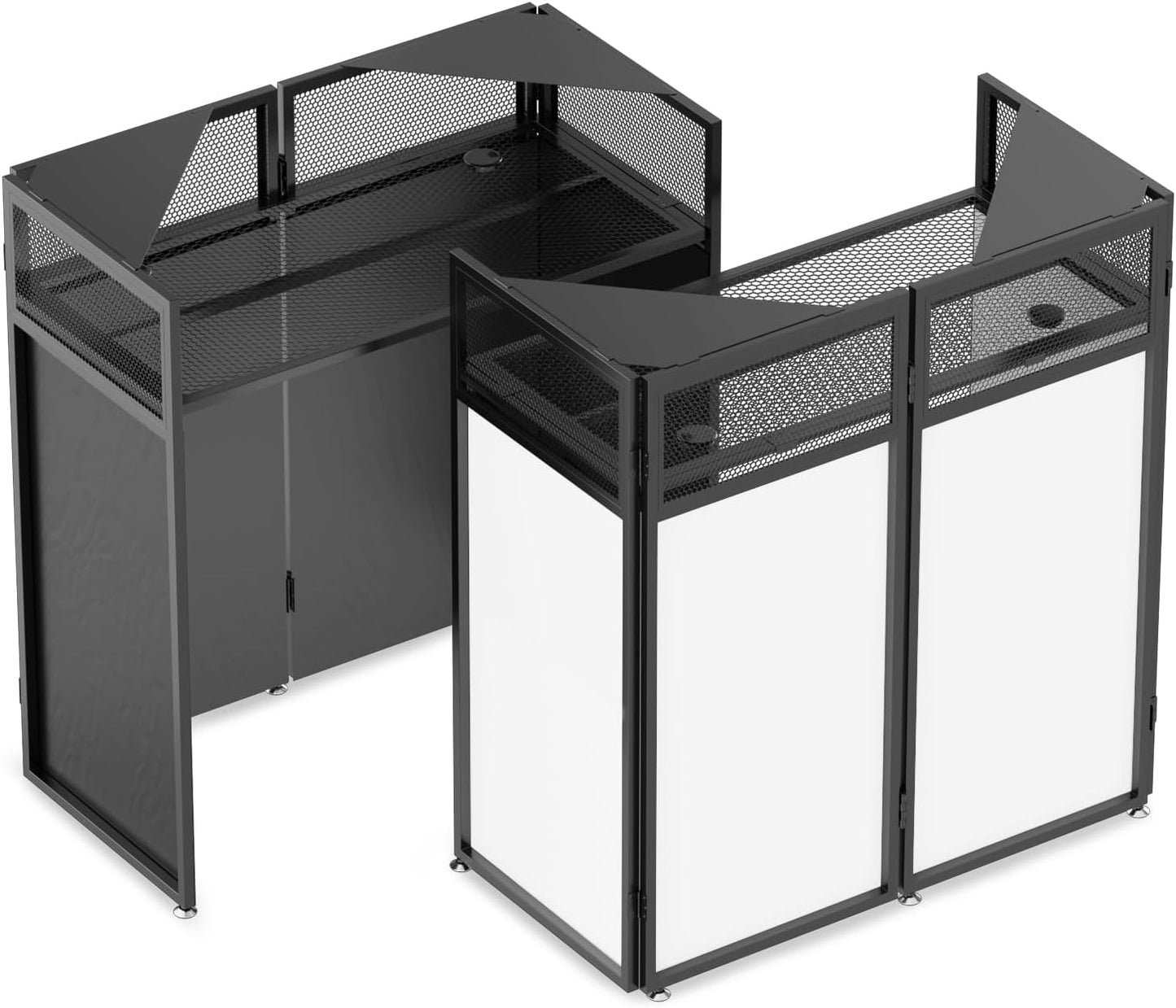 YooKoo Foldable DJ Booth with Two Trays for Events and Studios