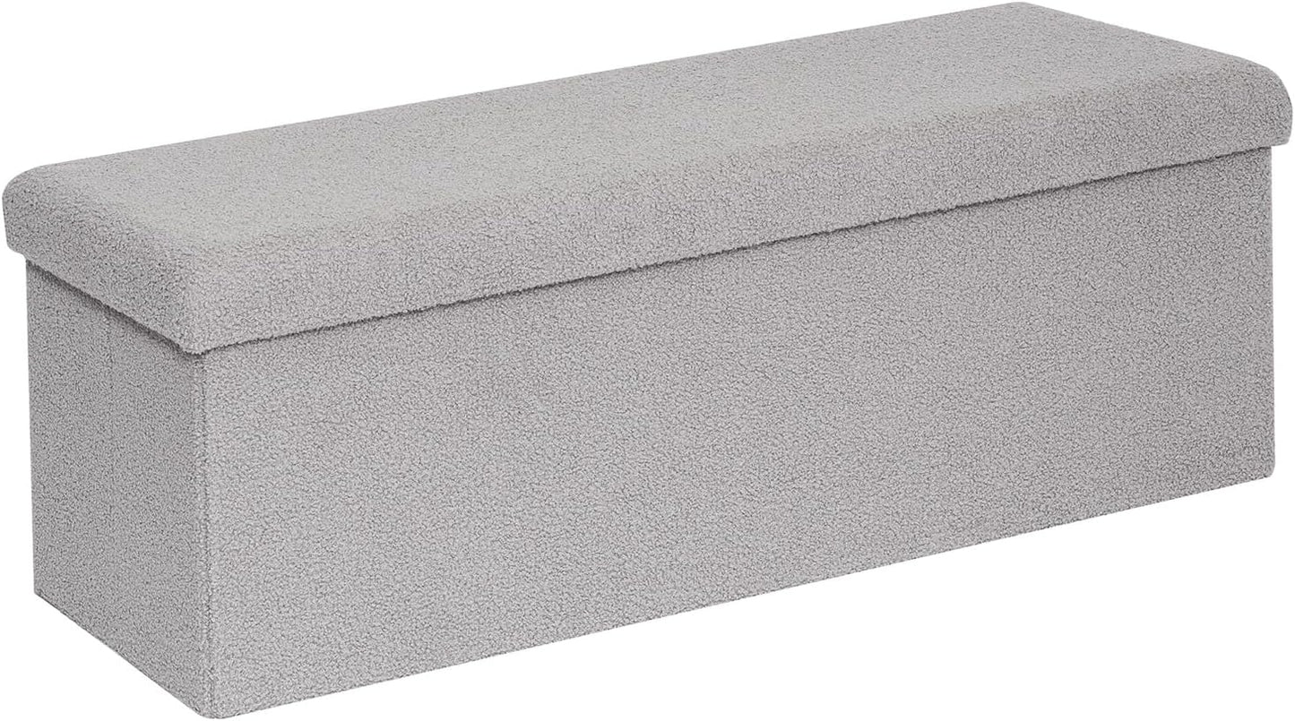 Stylish Sherpa Storage Ottoman Bench for Home Organization